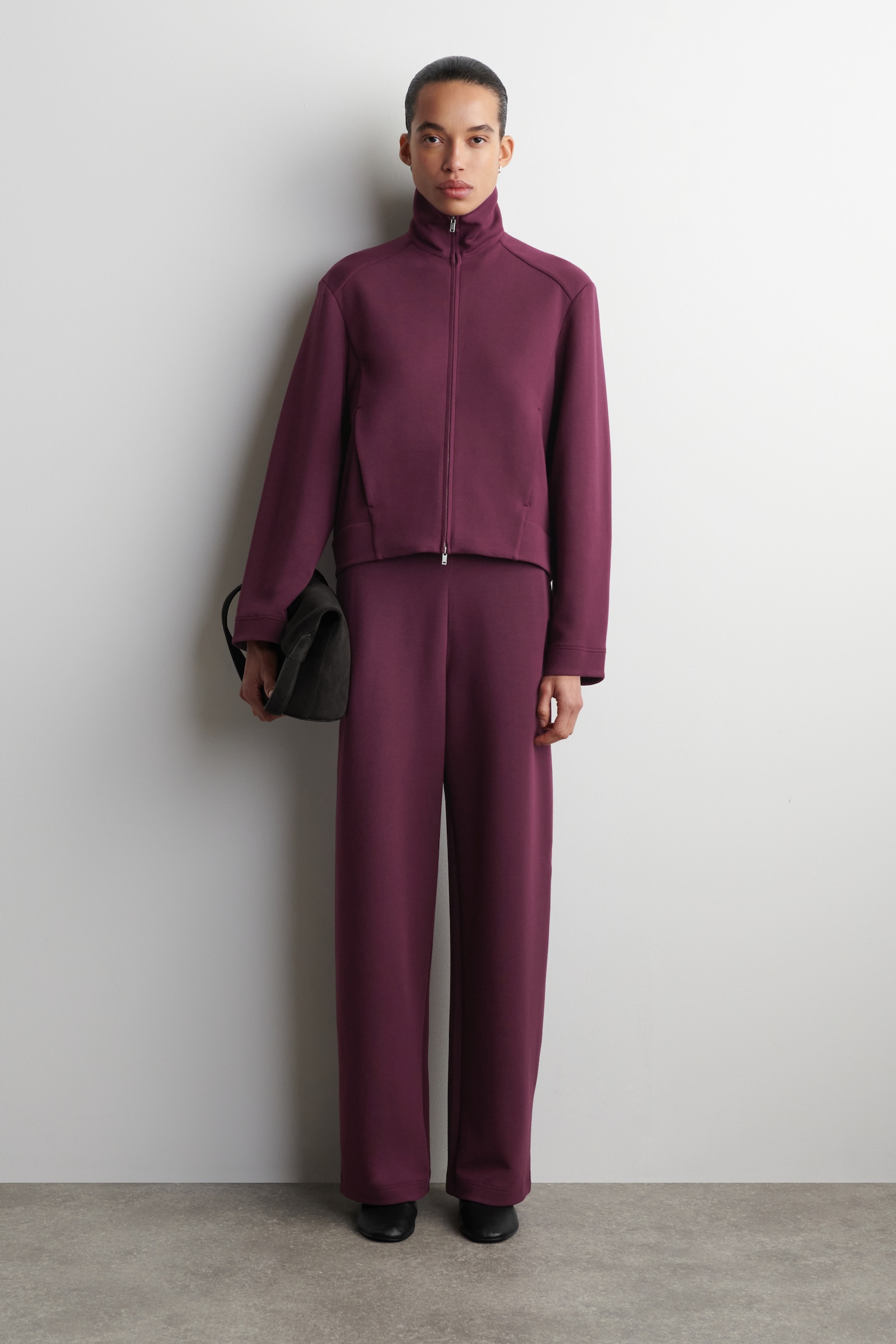 CHAQUETA DEPORTIVA EFECTO NEOPRENO - BURDEOS/AZUL MARINO - 6