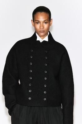 BOILED-WOOL UNIFORM JACKET — BLACK 6