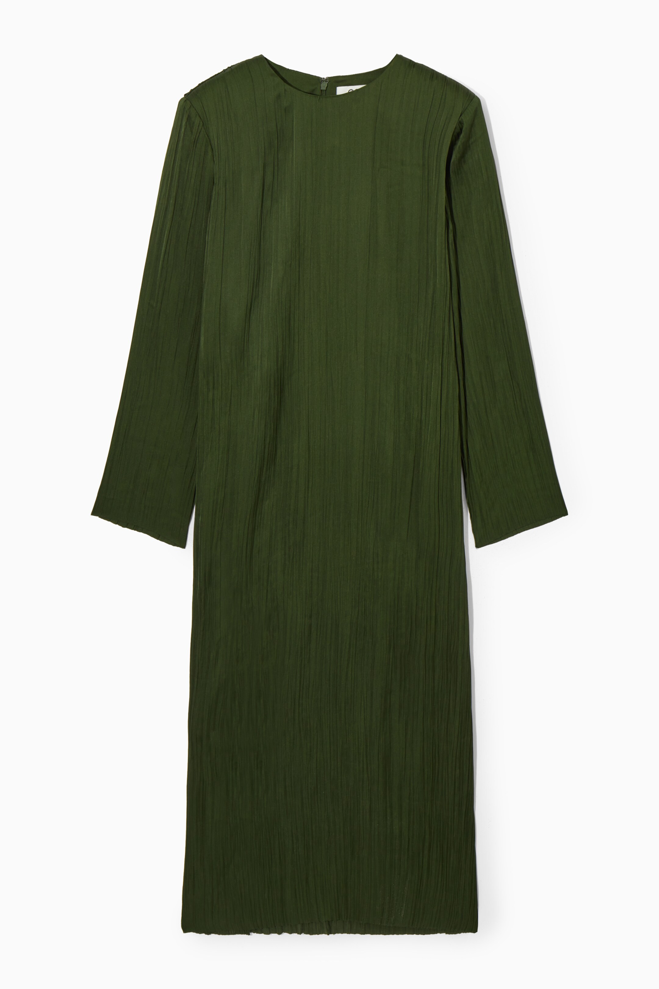 Grösseres Bild ansehen: LANGÄRMLIGES MIDIKLEID MIT PLISSEEFALTEN - DUNKELGRÜN - DAMEN | H&M CH 1