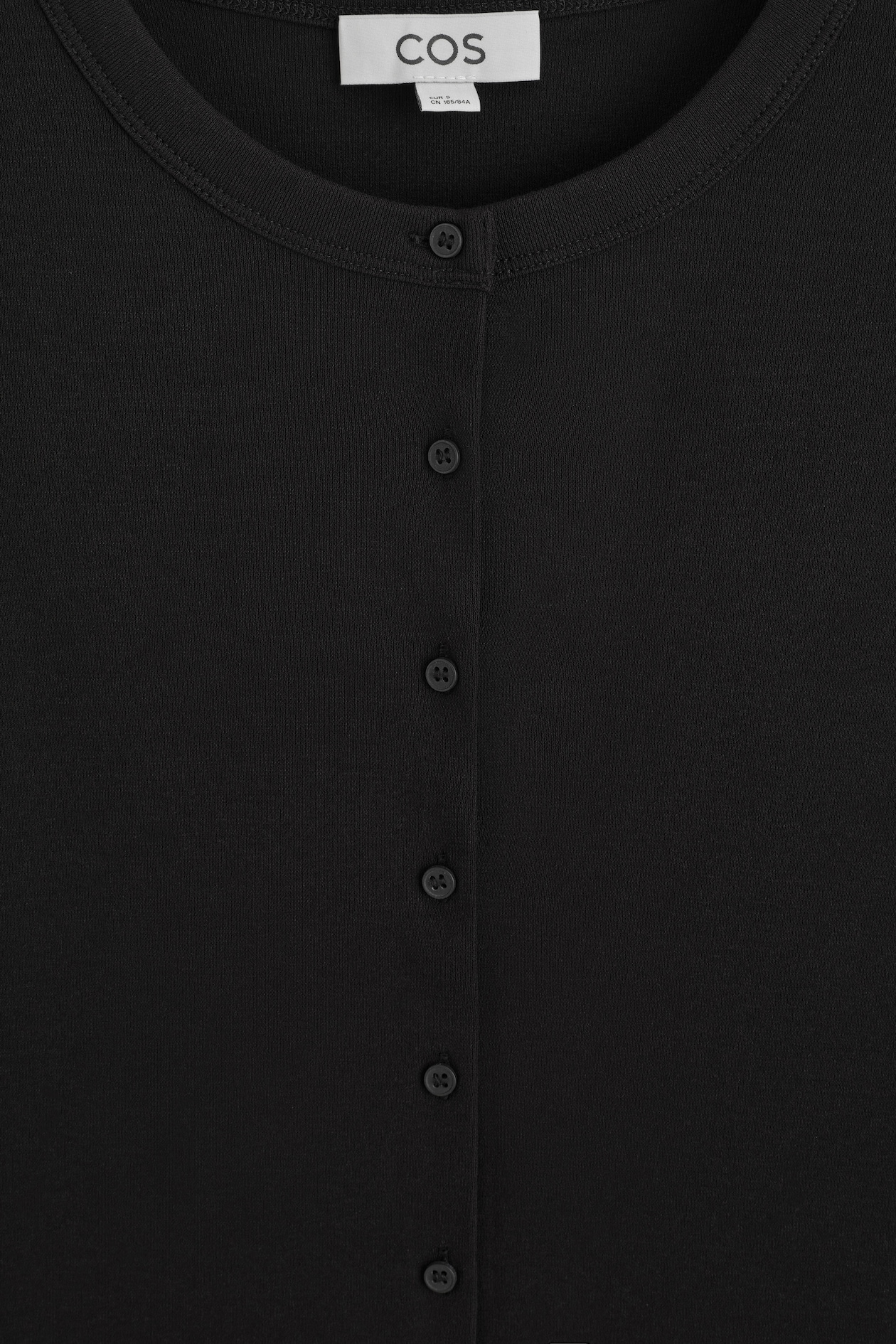 JERSEY CARDIGAN TOP — BLACK