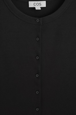 JERSEY CARDIGAN TOP — BLACK 7