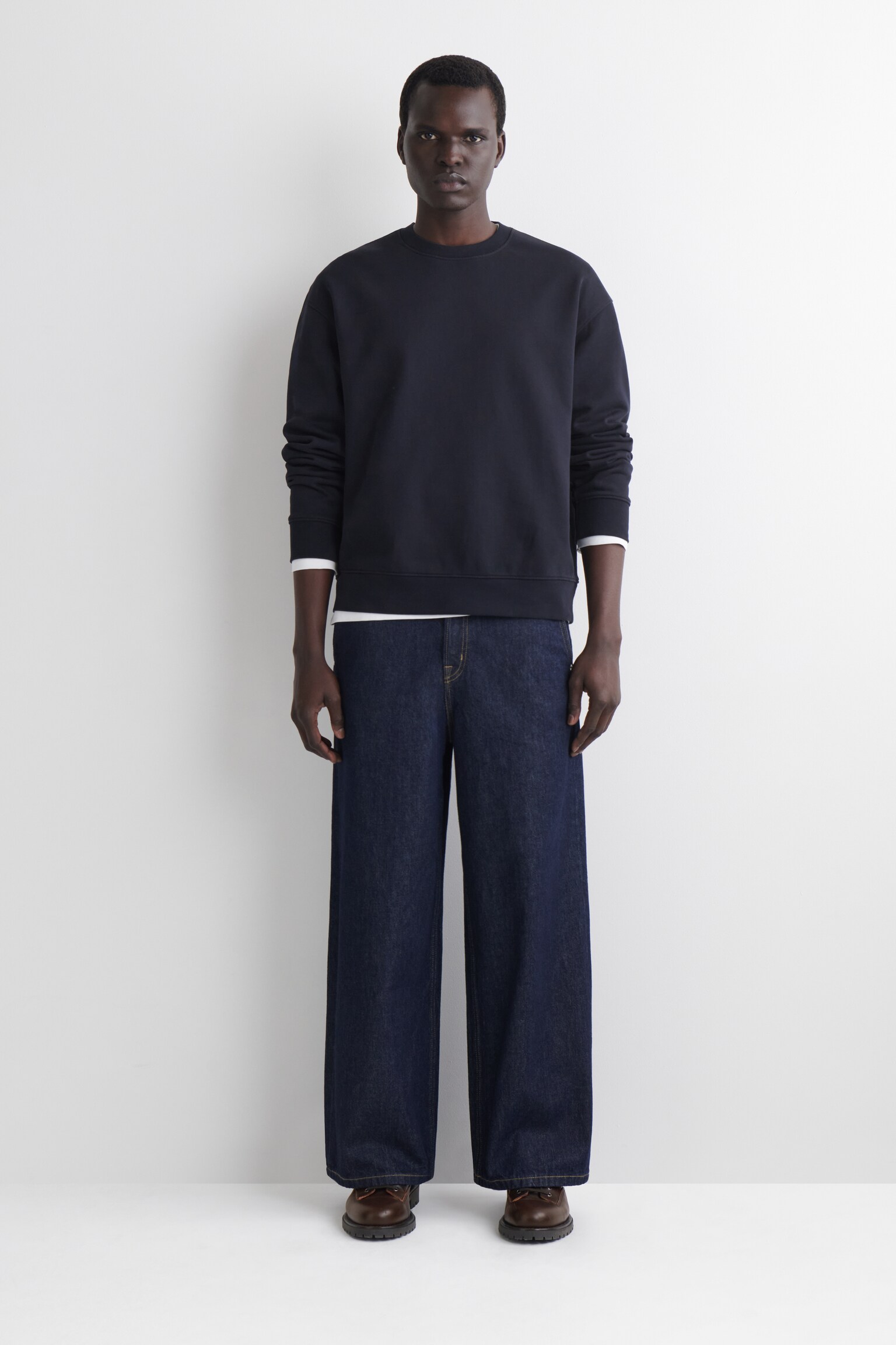 WASHED-COTTON SWEATSHIRT - NAVY/WHITE/LIGHT GREEN - 6