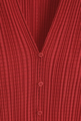 PLEATED JACQUARD CARDIGAN — RED 7