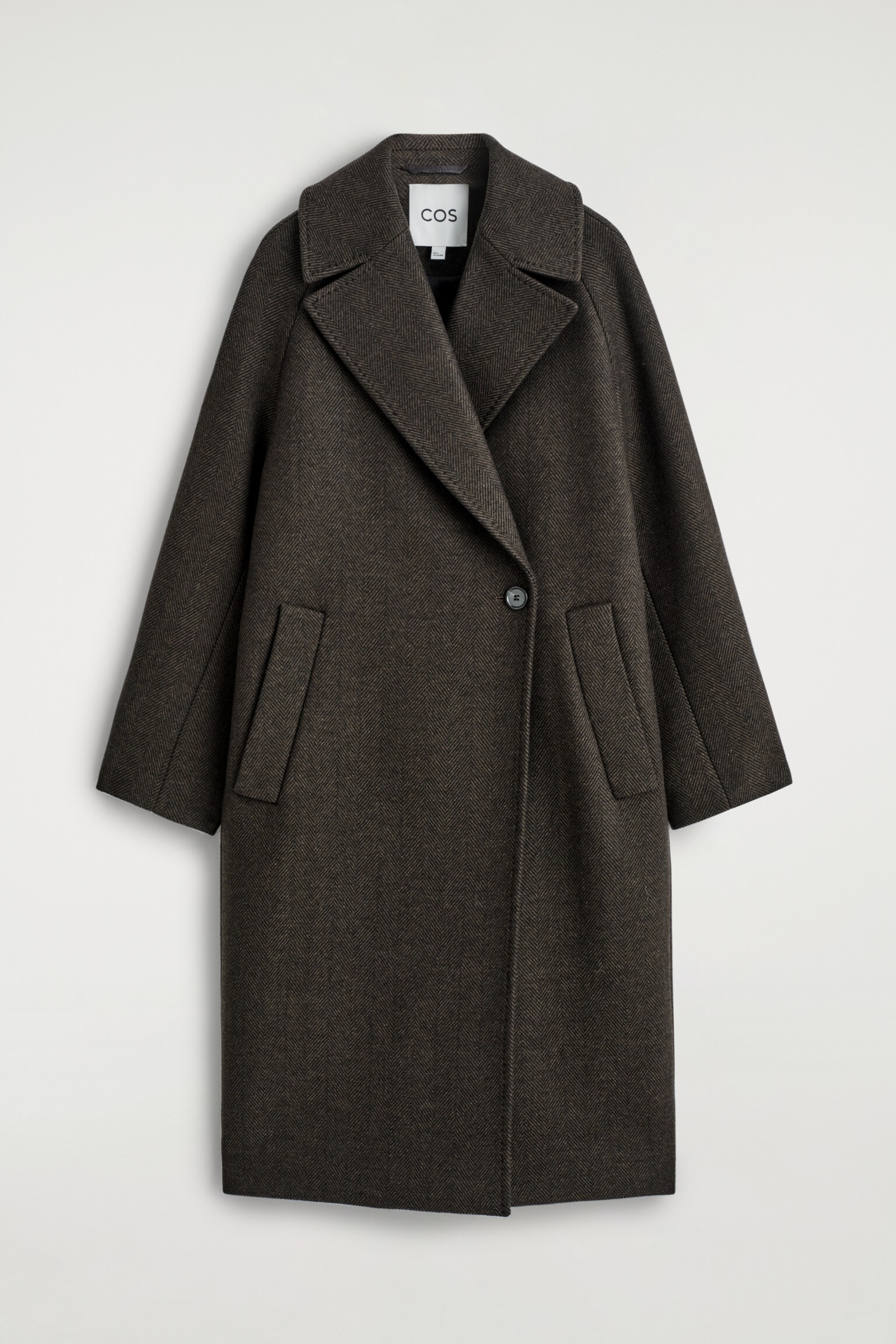 MANTEAU CROISÉ OVERSIZE EN LAINE - VERT FONCÉ - 2