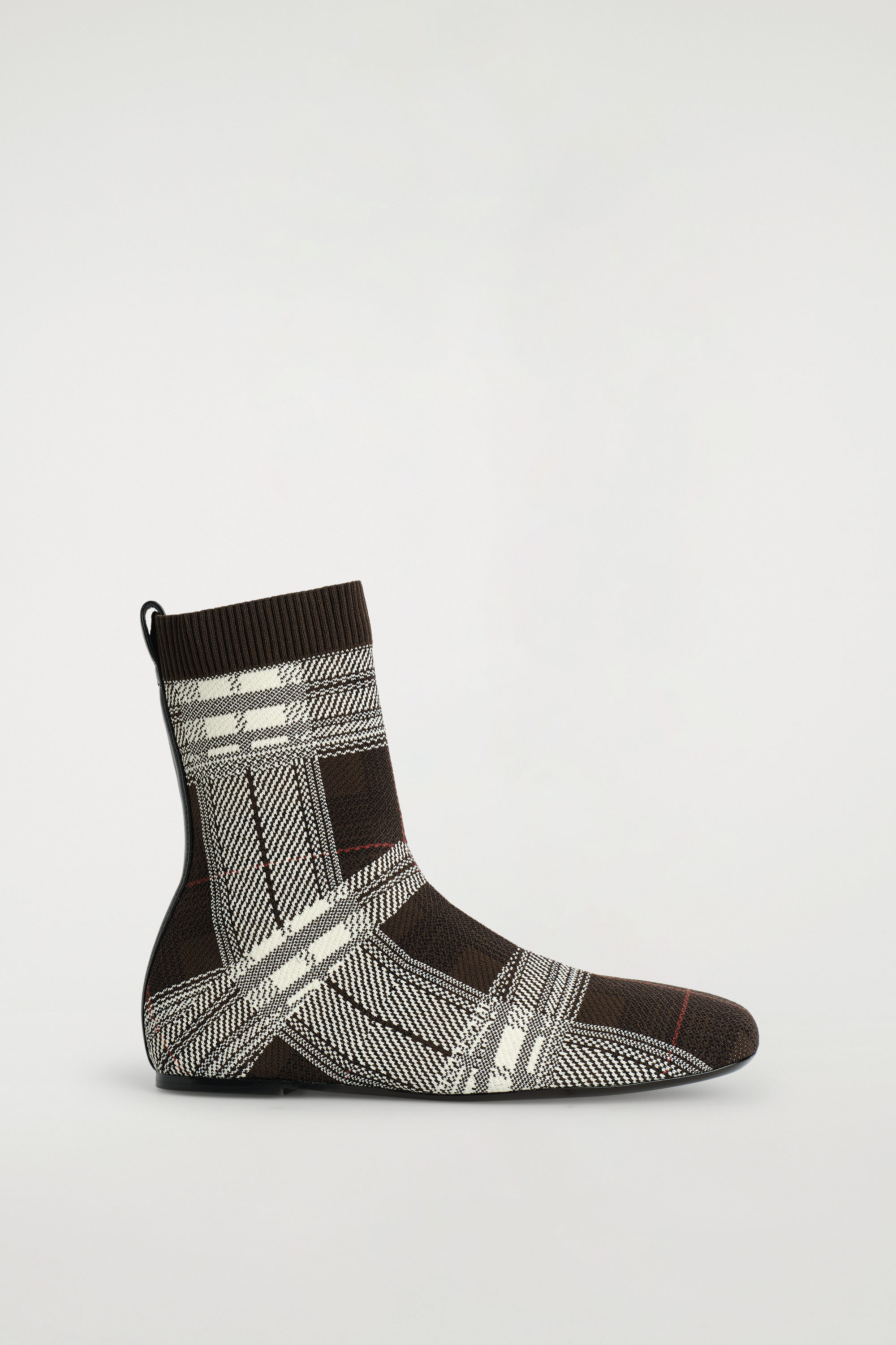 CHECKED KNITTED SOCK BOOTS