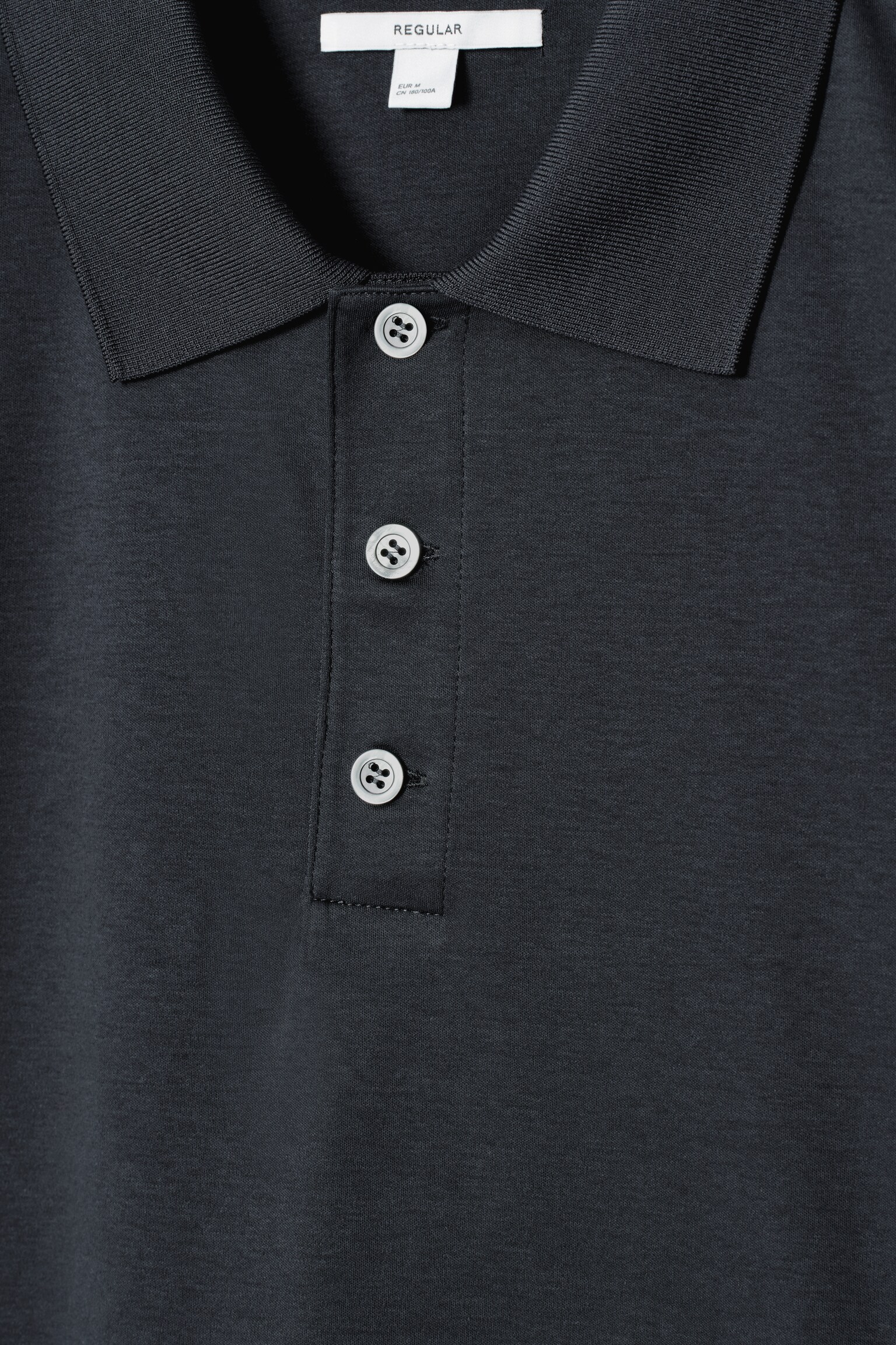POLO REGULAR EN COTON MERCERISÉ - BLEU MARINE/TAUPE - 5