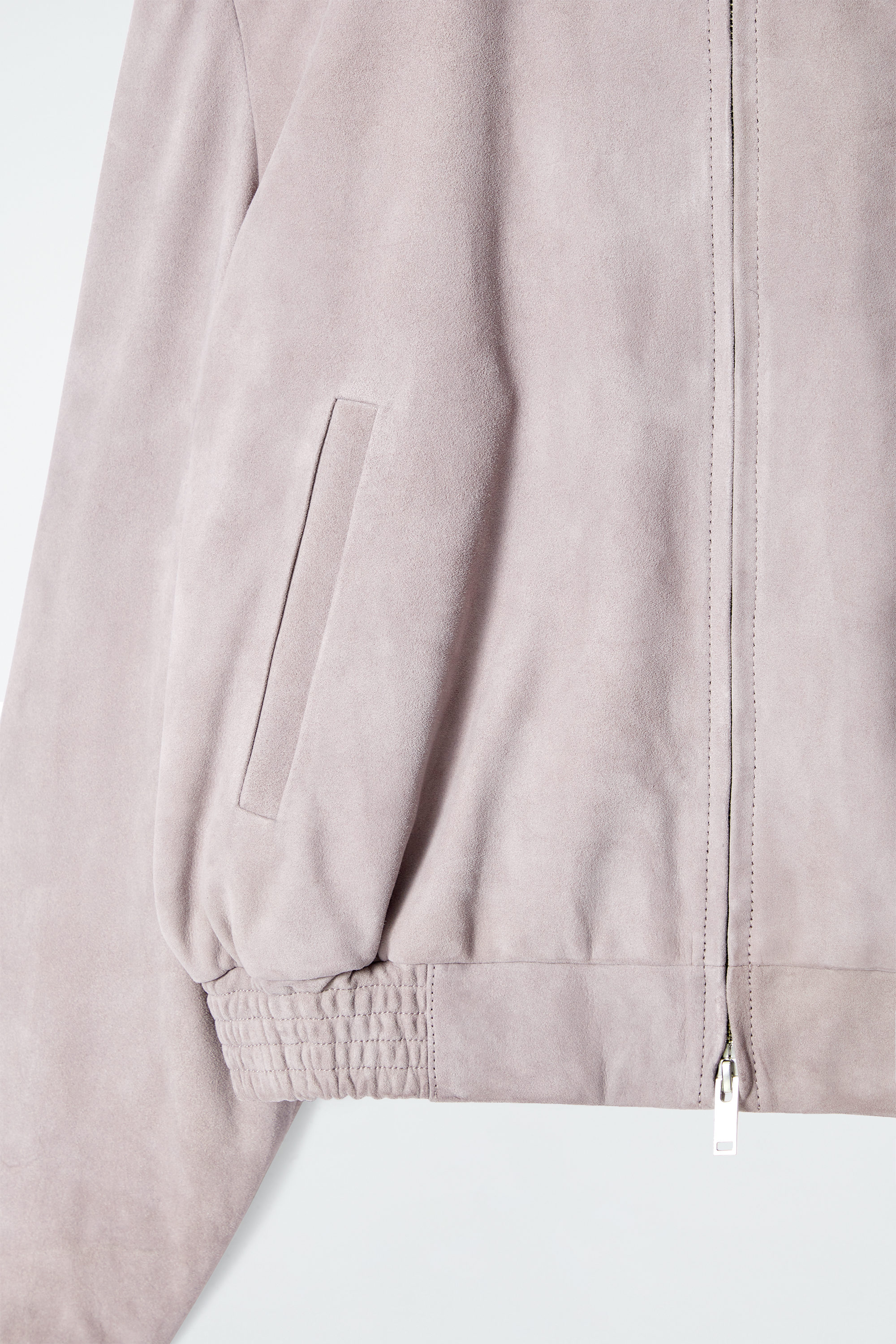 igusa 193 Pink suede work jacket ジャケット SUEDE BOMBER JACKET - LILAC | COS