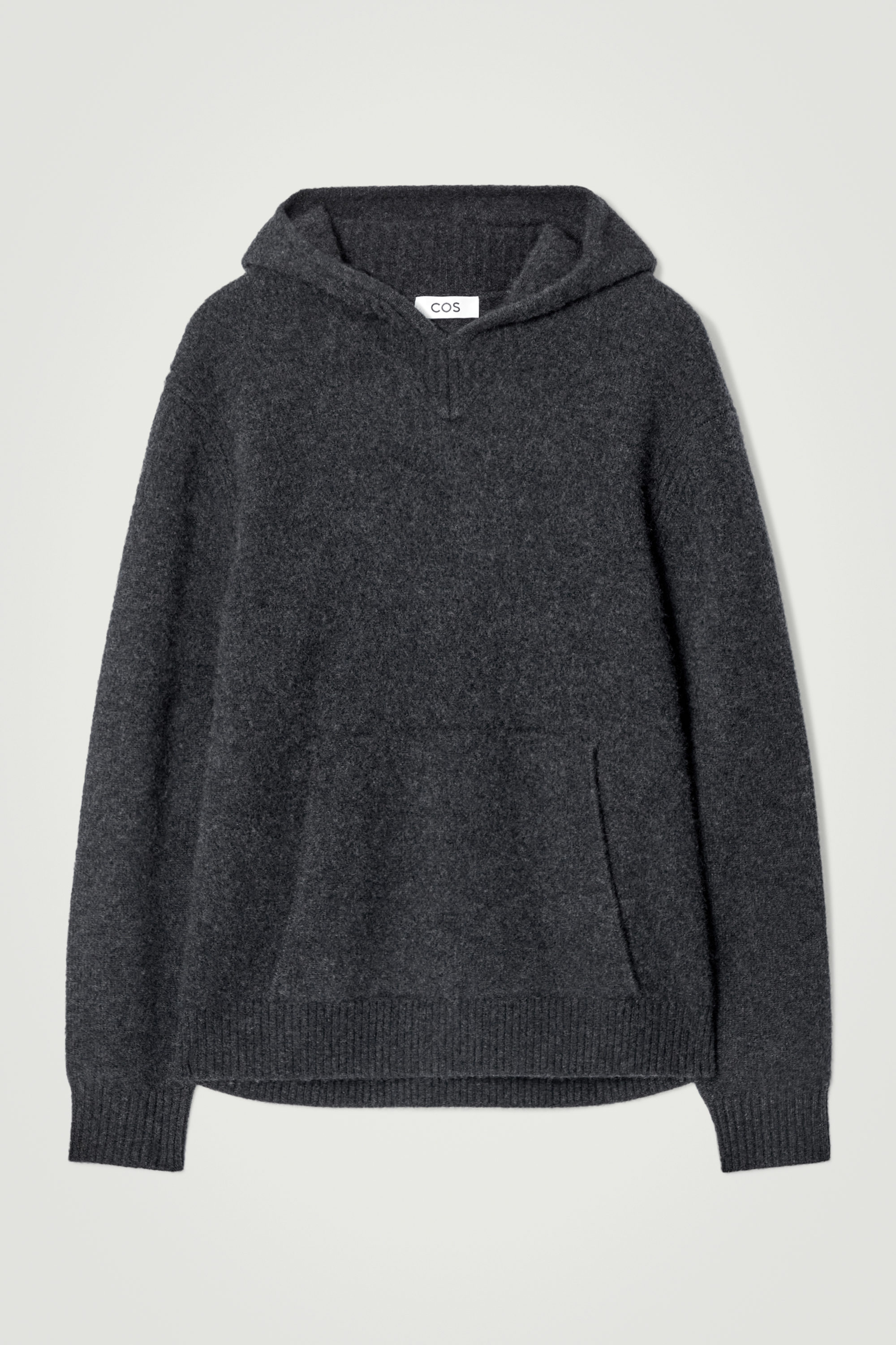 COS ボイルドカシミヤパーカー　チャコールメランジュ　XS BOILED-CASHMERE HOODIE - CHARCOAL MÉLANGE | COS