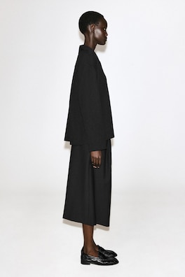 CRINKLED-JERSEY SHIRT — BLACK 4