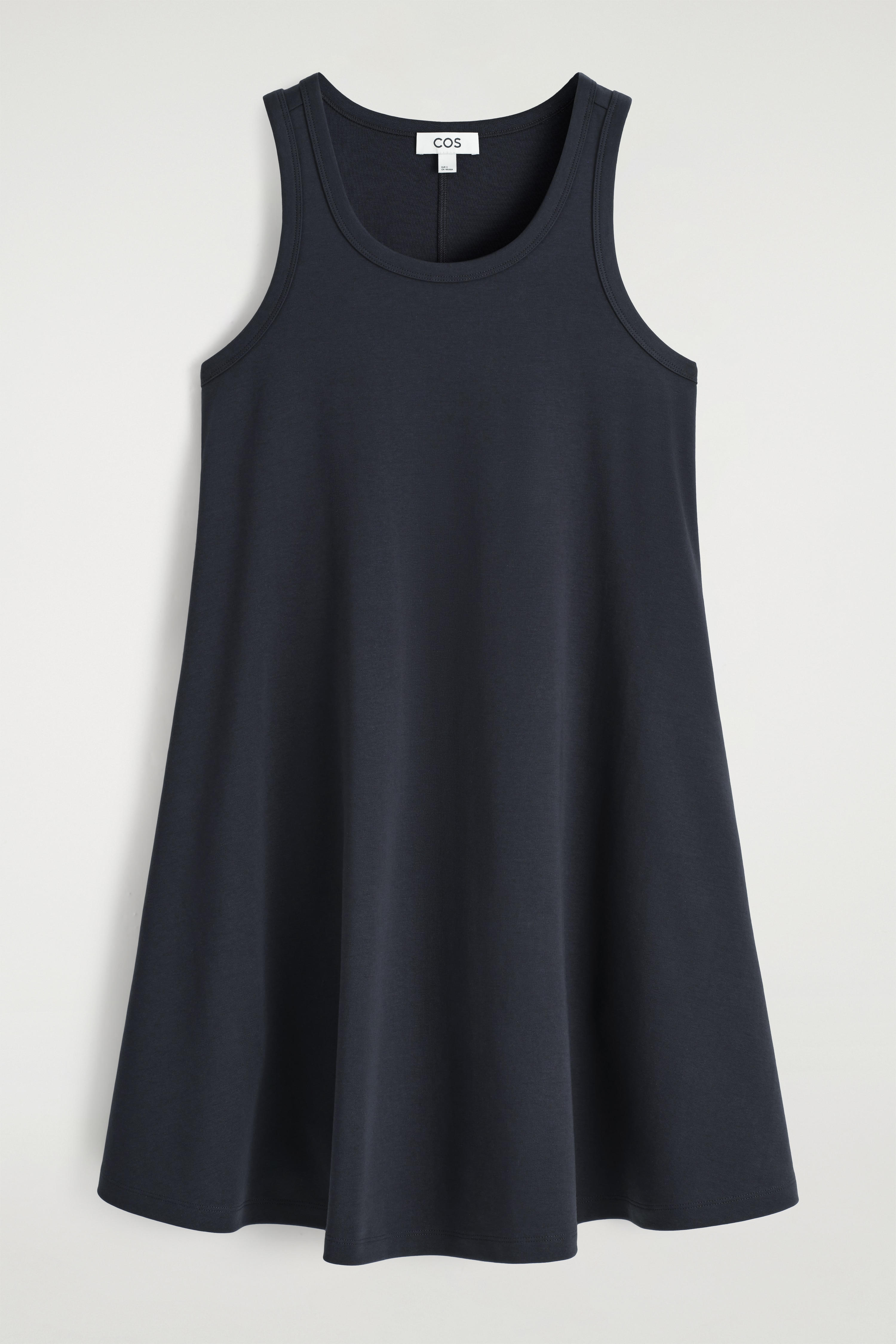 ROBE COURTE SWING EN JERSEY DE COTON - BLEU MARINE/ROUGE PROFOND