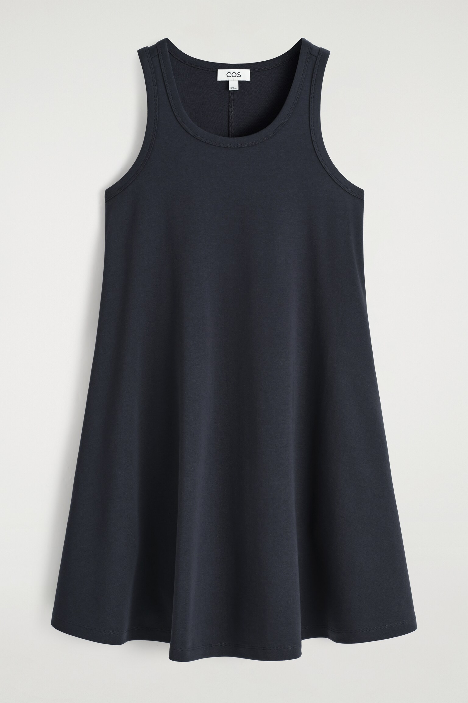 ABITO MINI SWING IN JERSEY DI COTONE - BLU NAVY/ROSSO SCURO - 2