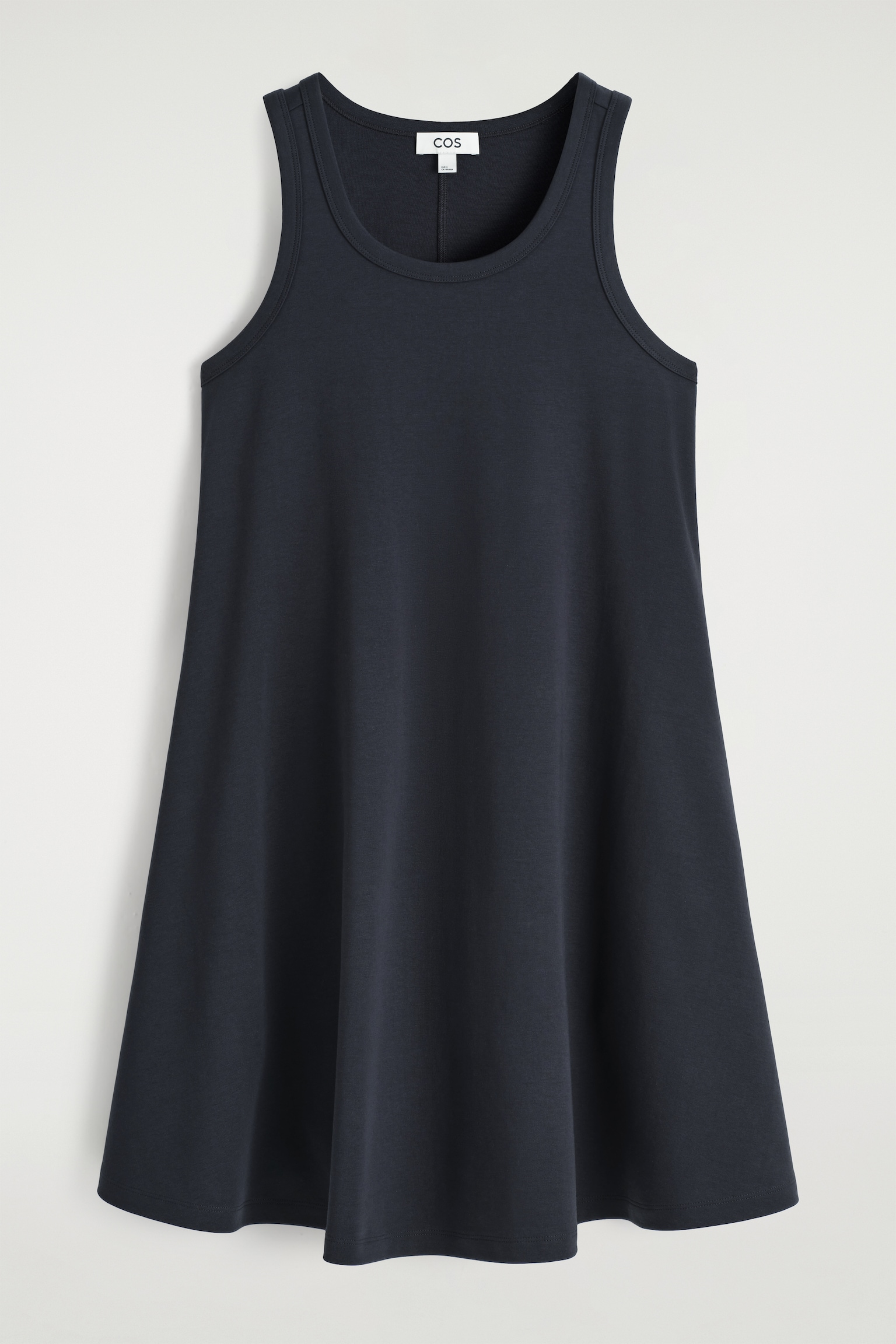 VESTIDO CORTO DE ALGODÓN DE TIRANTES - AZUL MARINO/ROJO OSCURO - 2