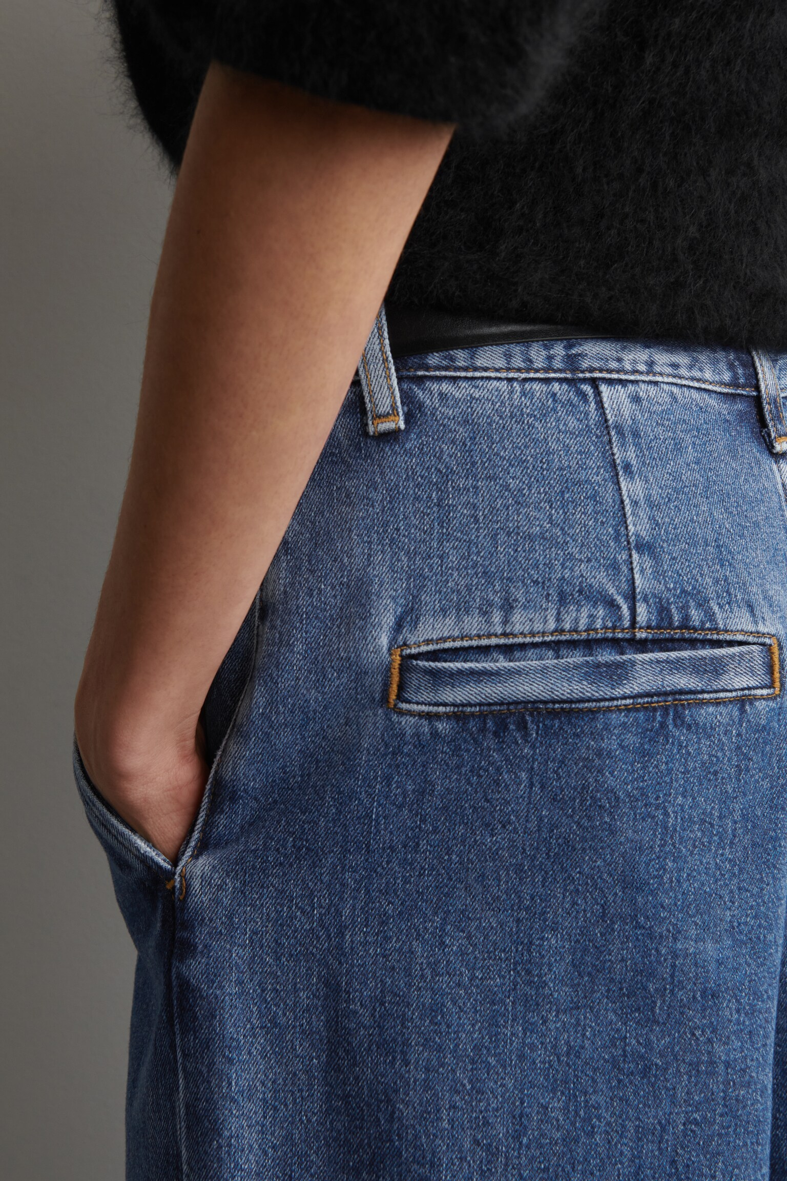 Wijde broek van denim - BLUE/GRIJS - 5