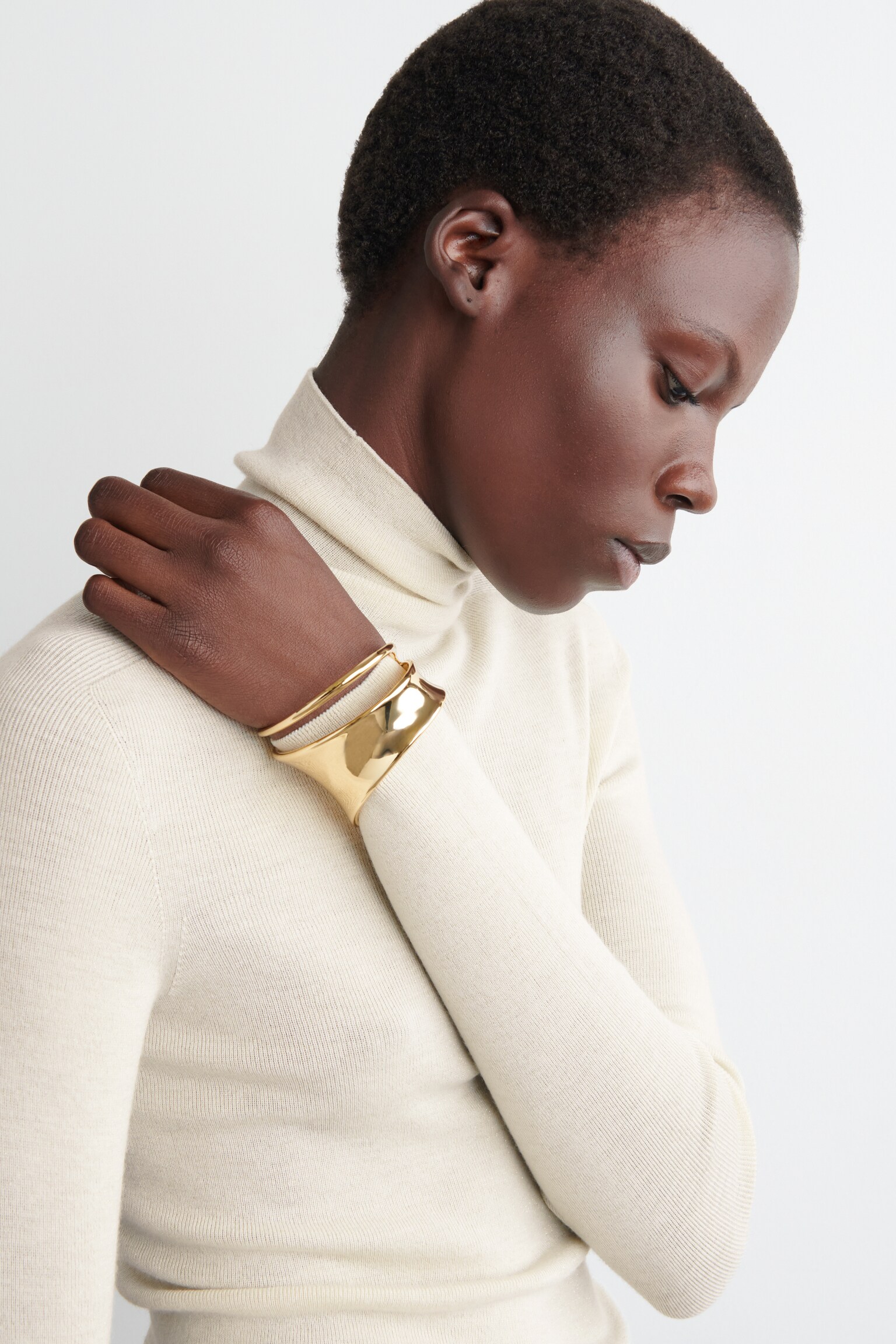 JERSEY FINO DE LANA SIN COSTURAS CON BRILLOS - CREMA/NEGRO/TOPO - 6