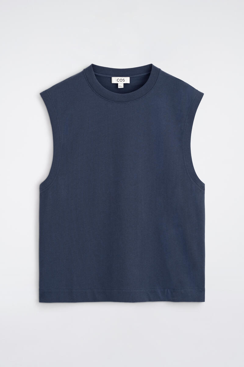 Relaxed Cotton-Crepe Tank Top