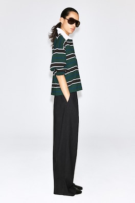 STRIPED COTTON RUGBY SHIRT — GREEN / BROWN / STRIPED 4