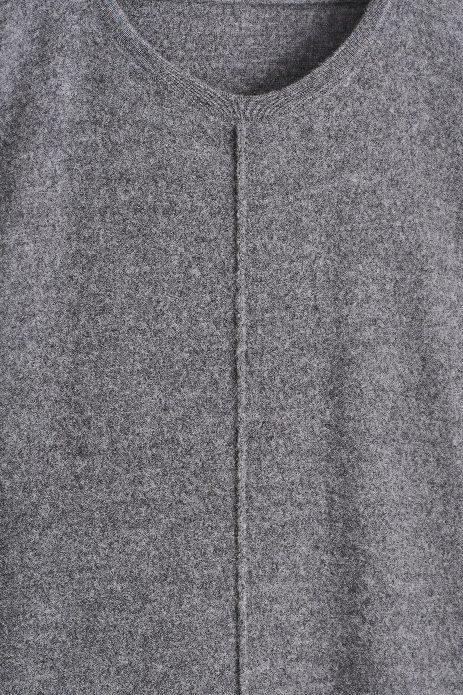 SKULPTURALES MINIKLEID AUS MERINOWOLLE - GRAU MELIERT/NAVYBLAU - 3