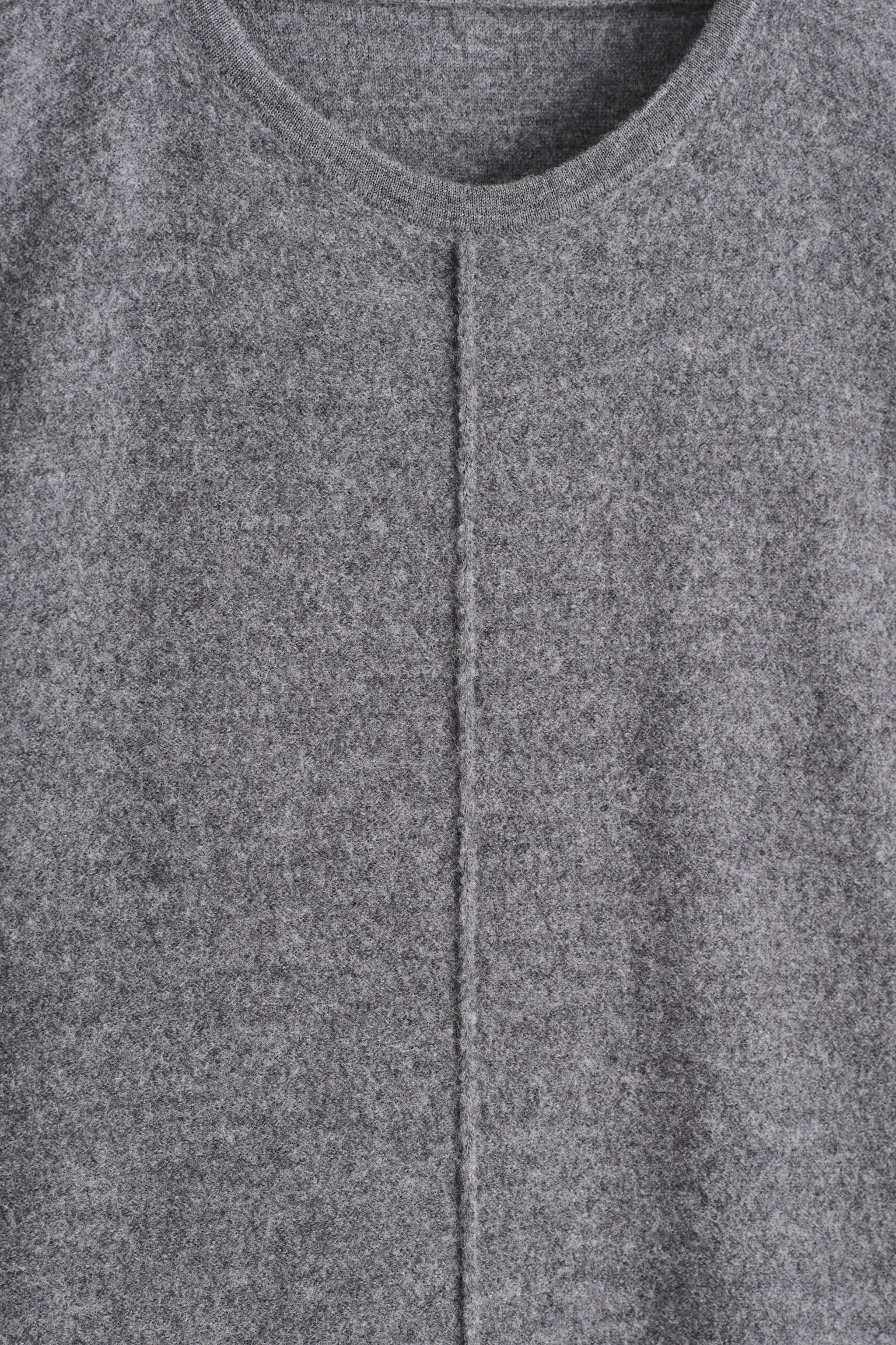 SCULPTED MERINO WOOL MINI DRESS - GREY MÉLANGE/NAVY - 5
