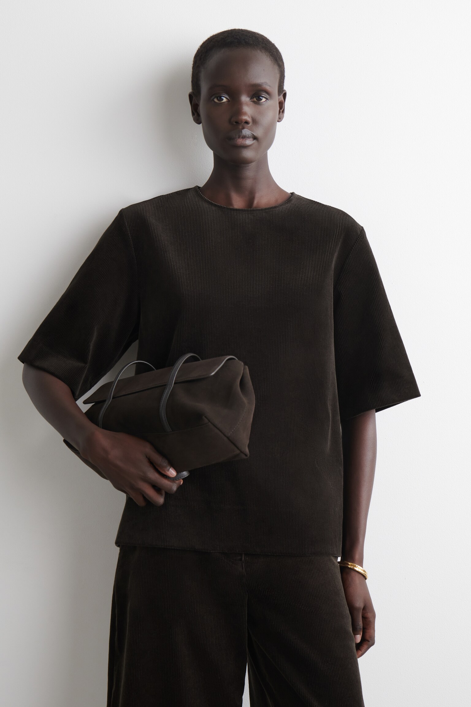 OBERTEIL AUS CORD - DUNKELBRAUN - 1