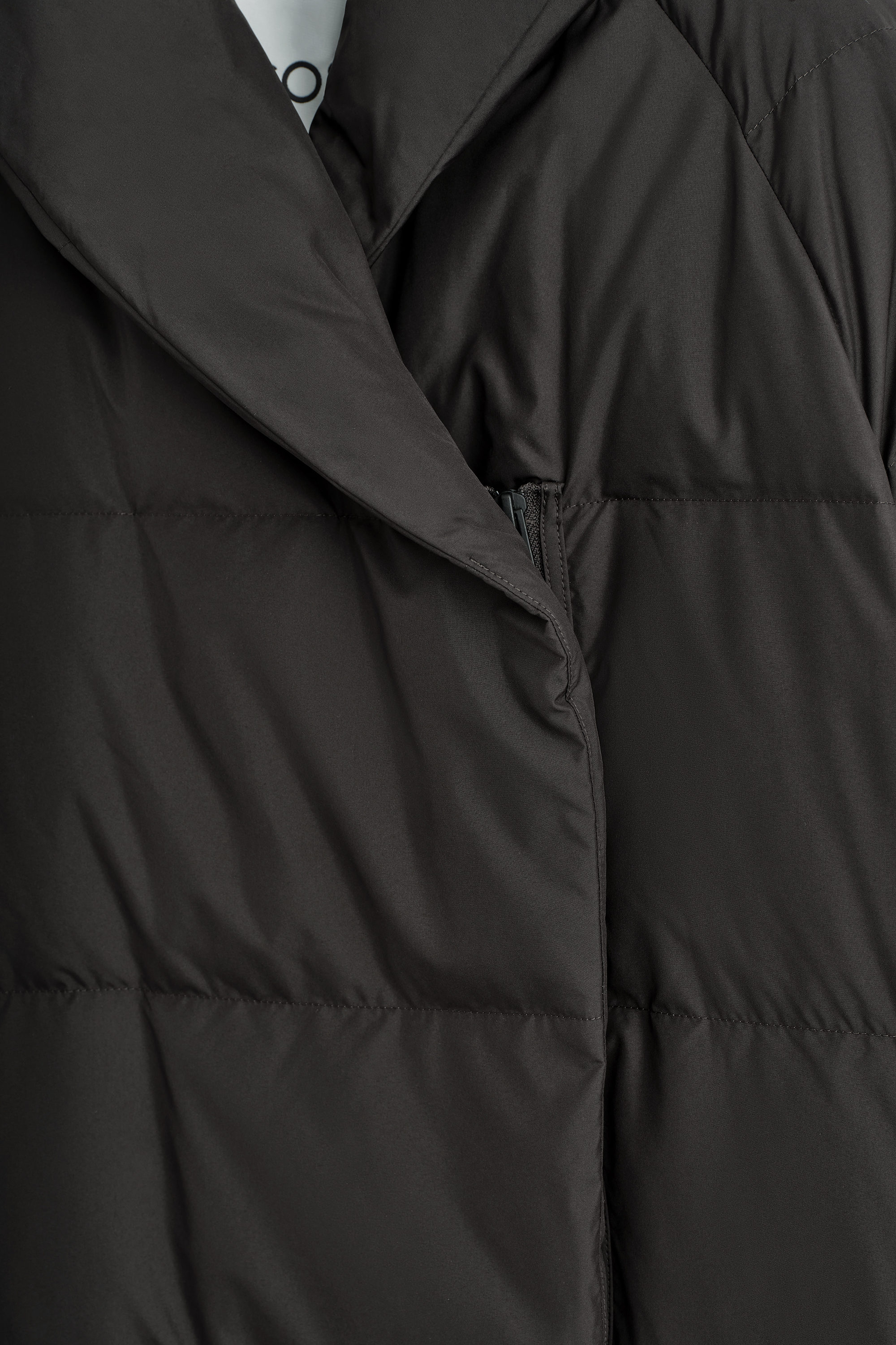 SHAWL-COLLAR QUILTED DOWN COAT - DARK BROWN | COS US