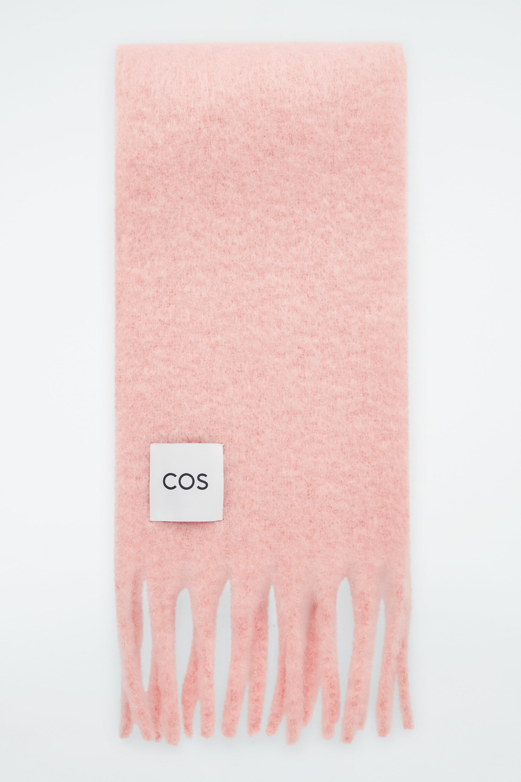 FRINGED BRUSHED-MOHAIR SCARF - APRICOT | COS