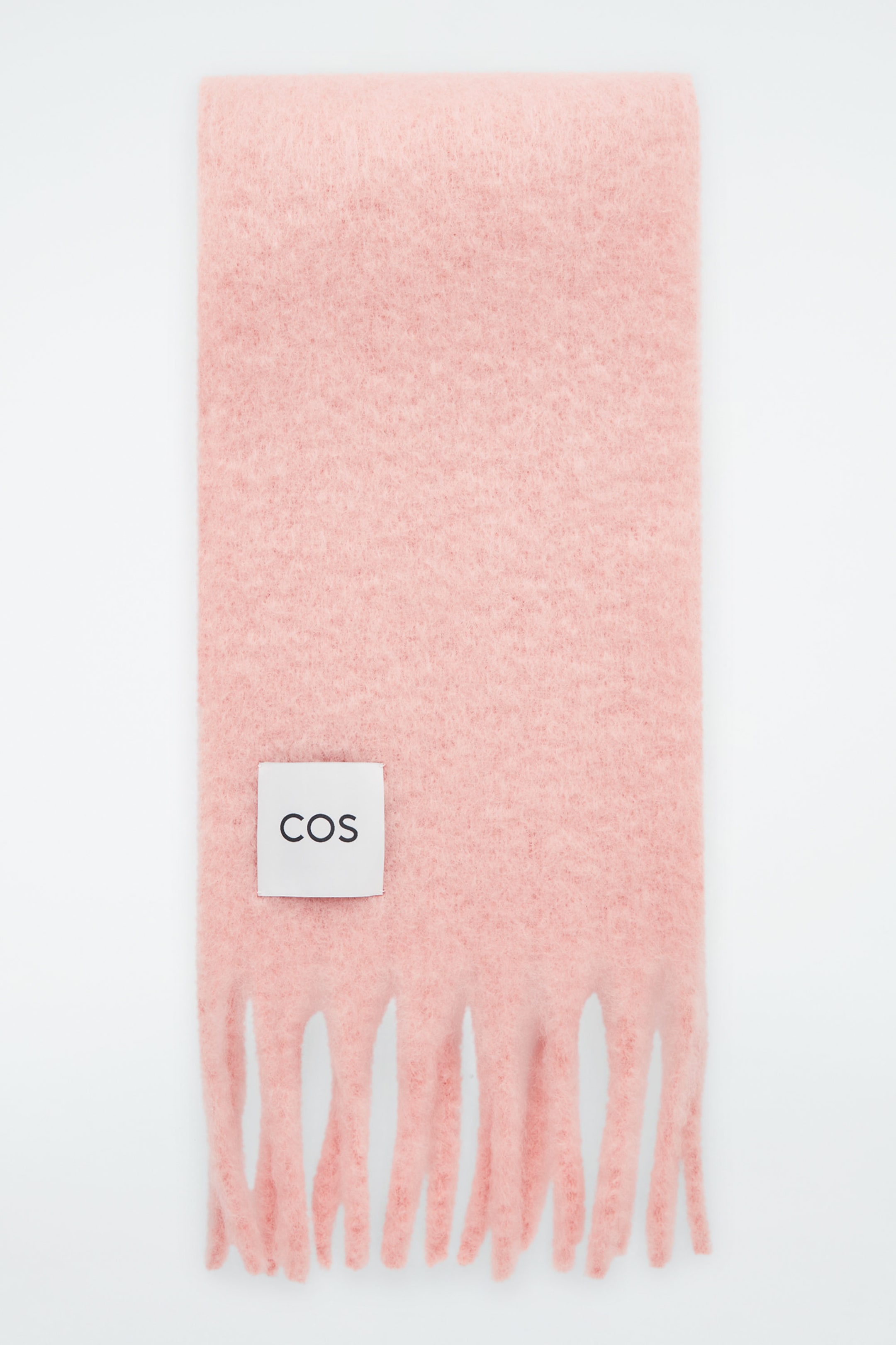 FRINGED BRUSHED-MOHAIR SCARF