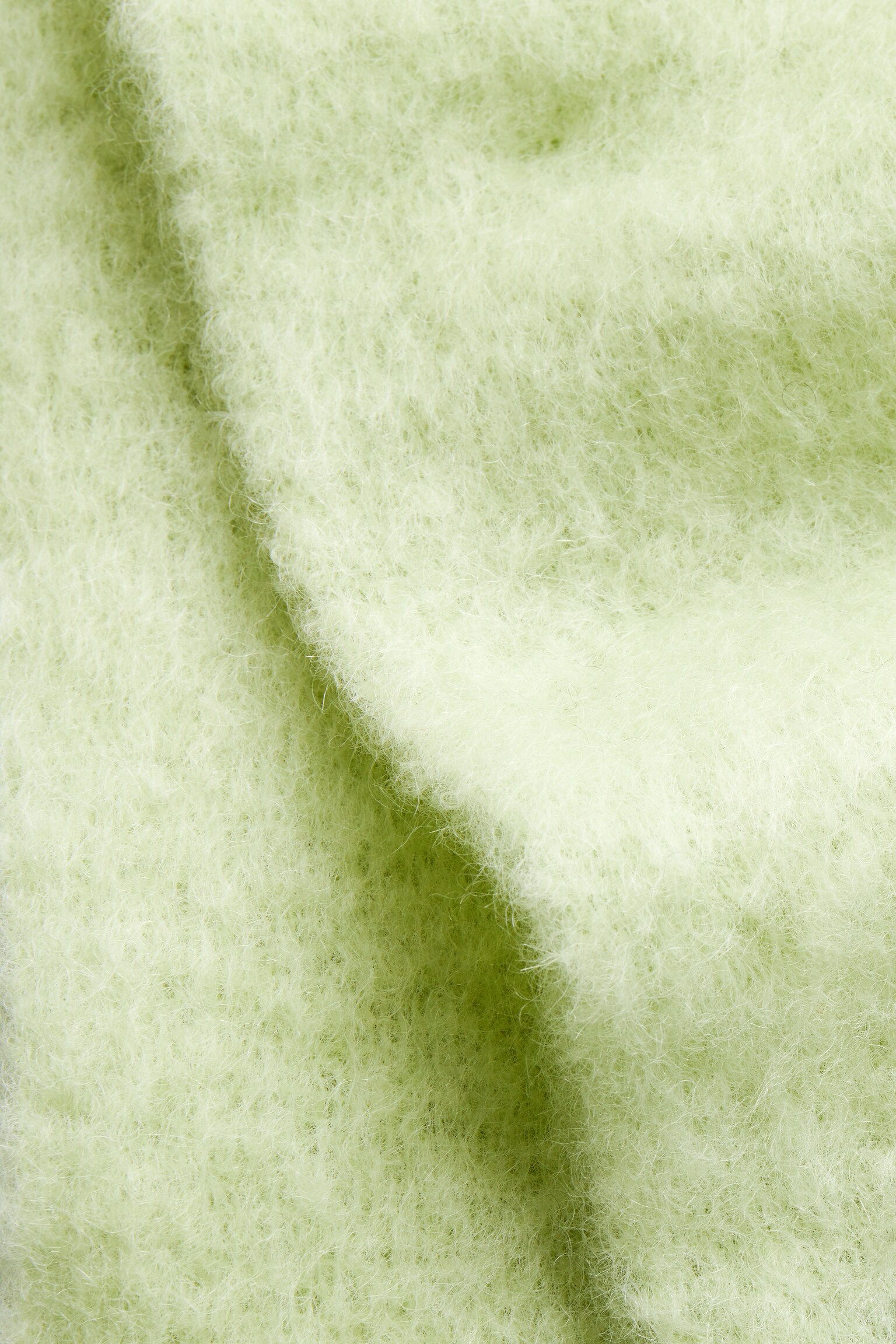 SCIARPA IN MOHAIR SPAZZOLATO CON FRANGE - PISTACCHIO - 3