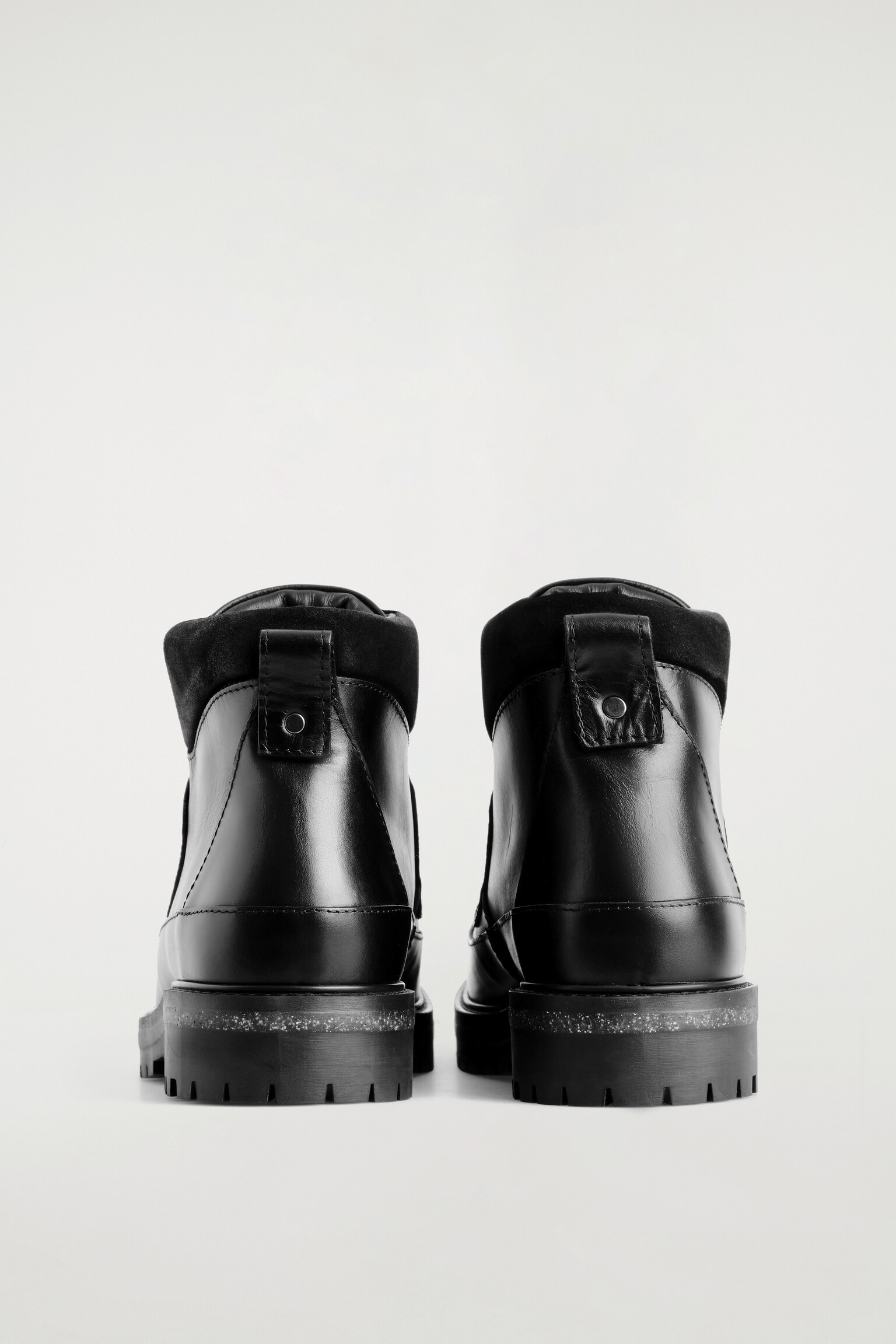 BOTTINES D'INSPIRATION RANDONNÉE EN CUIR - NOIR/BRUN - 3
