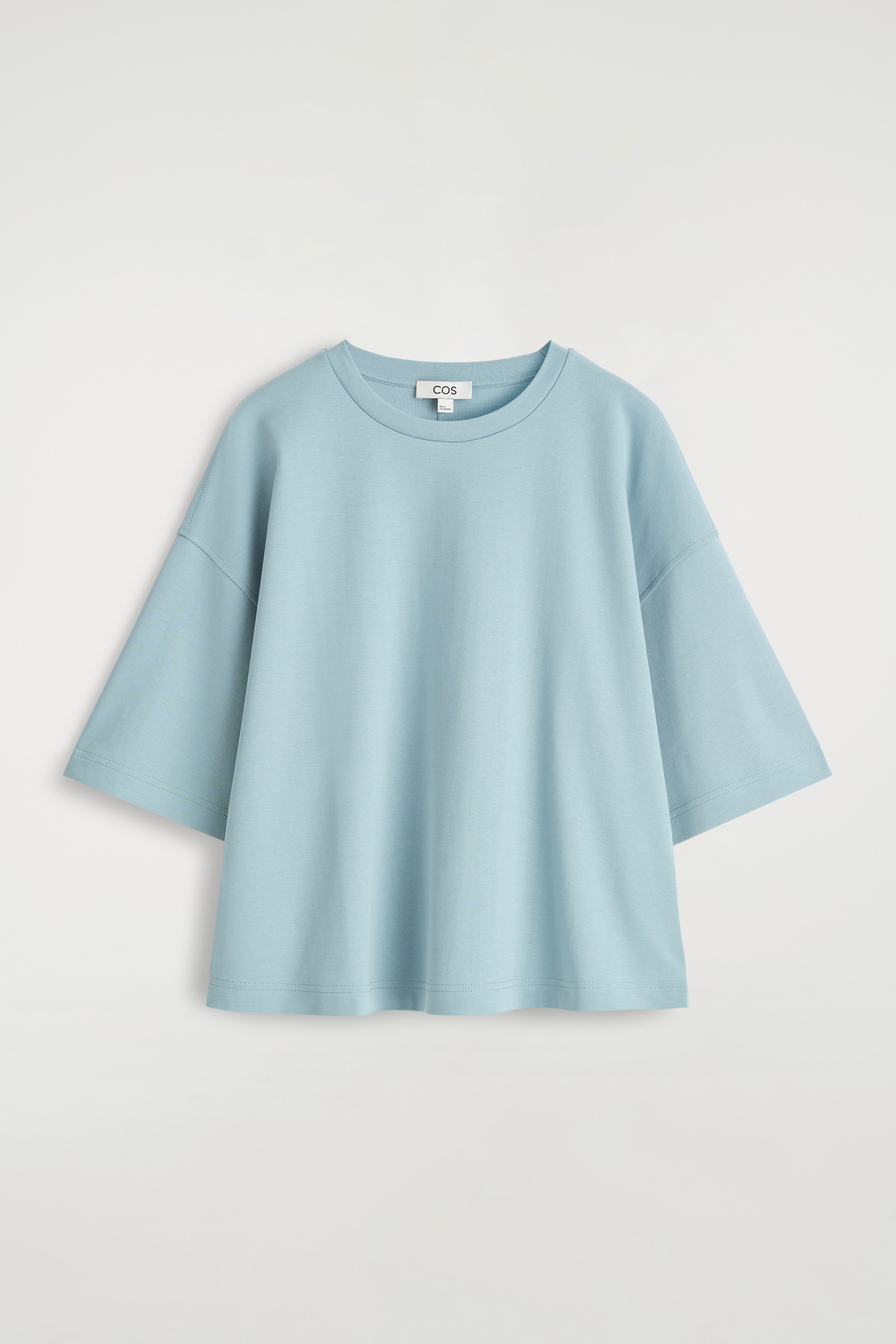 OVERSIZED BOXY T-SHIRT - LIGHT BLUE/WHITE