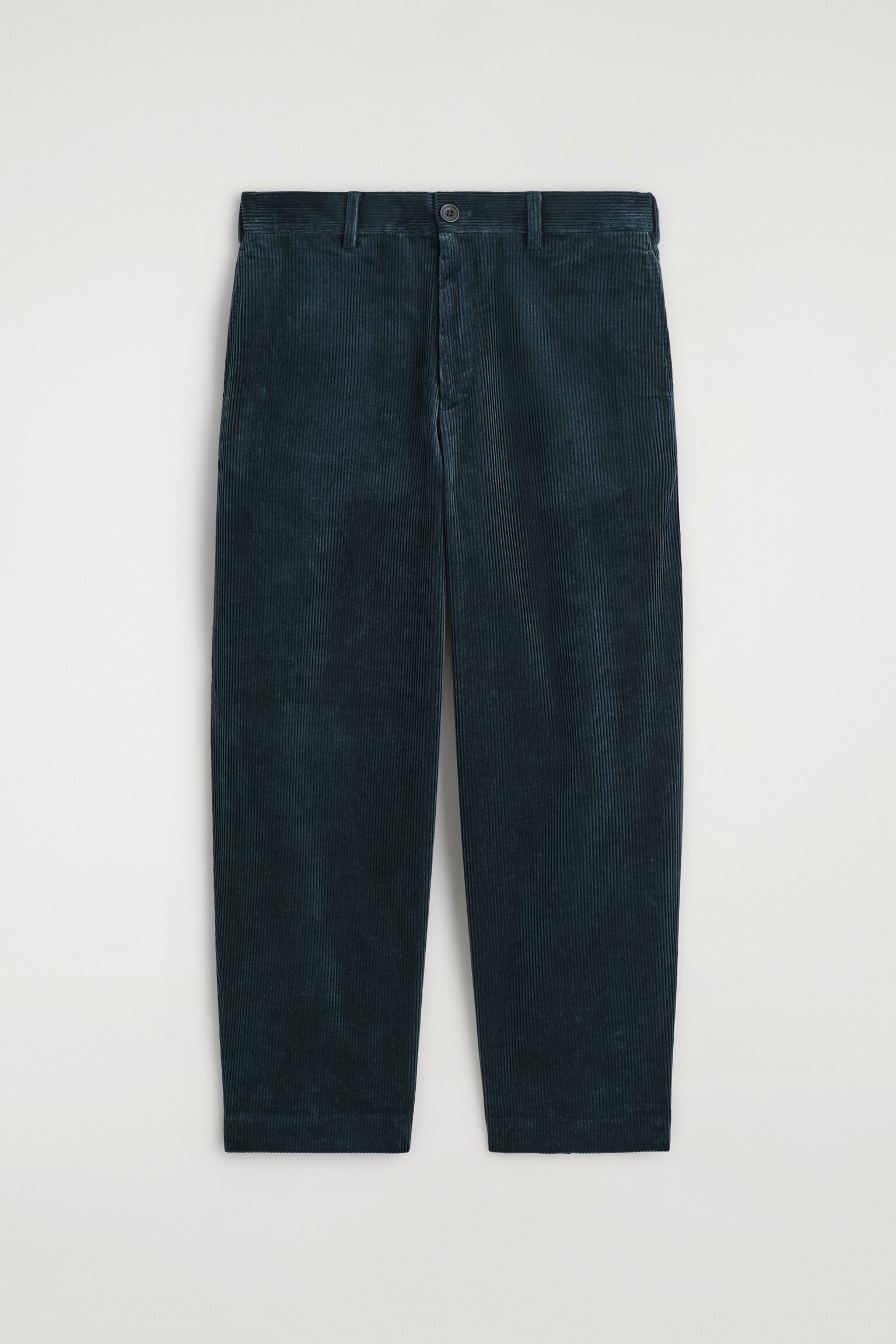 CORDUROY WIDE-LEG TROUSERS - DARK TURQUOISE/BLACK - 2
