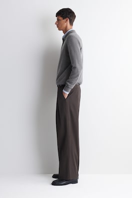 PURE CASHMERE POLO SWEATER — GRAY MÉLANGE 4