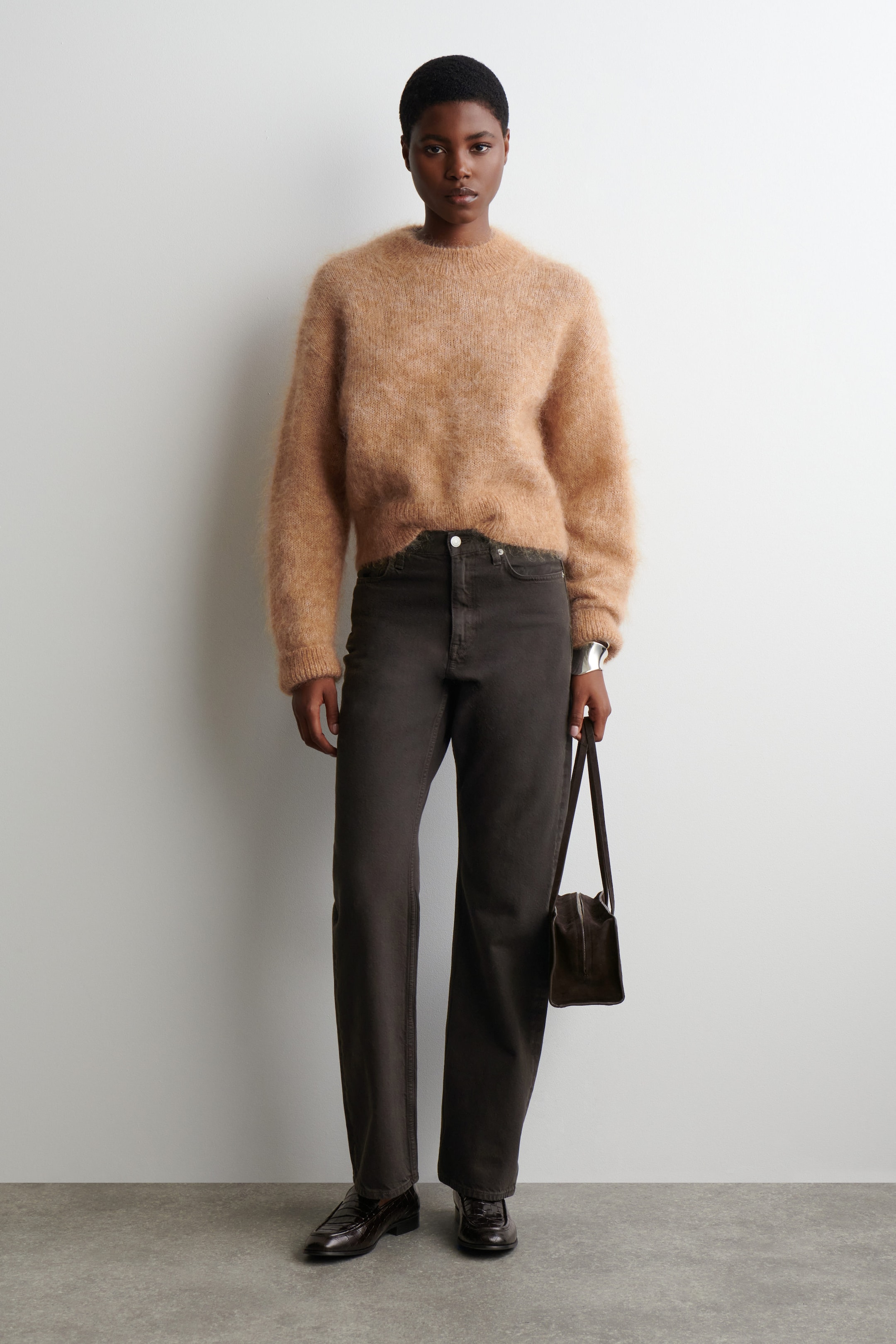 MOHAIR-WOOL CREW-NECK SWEATER