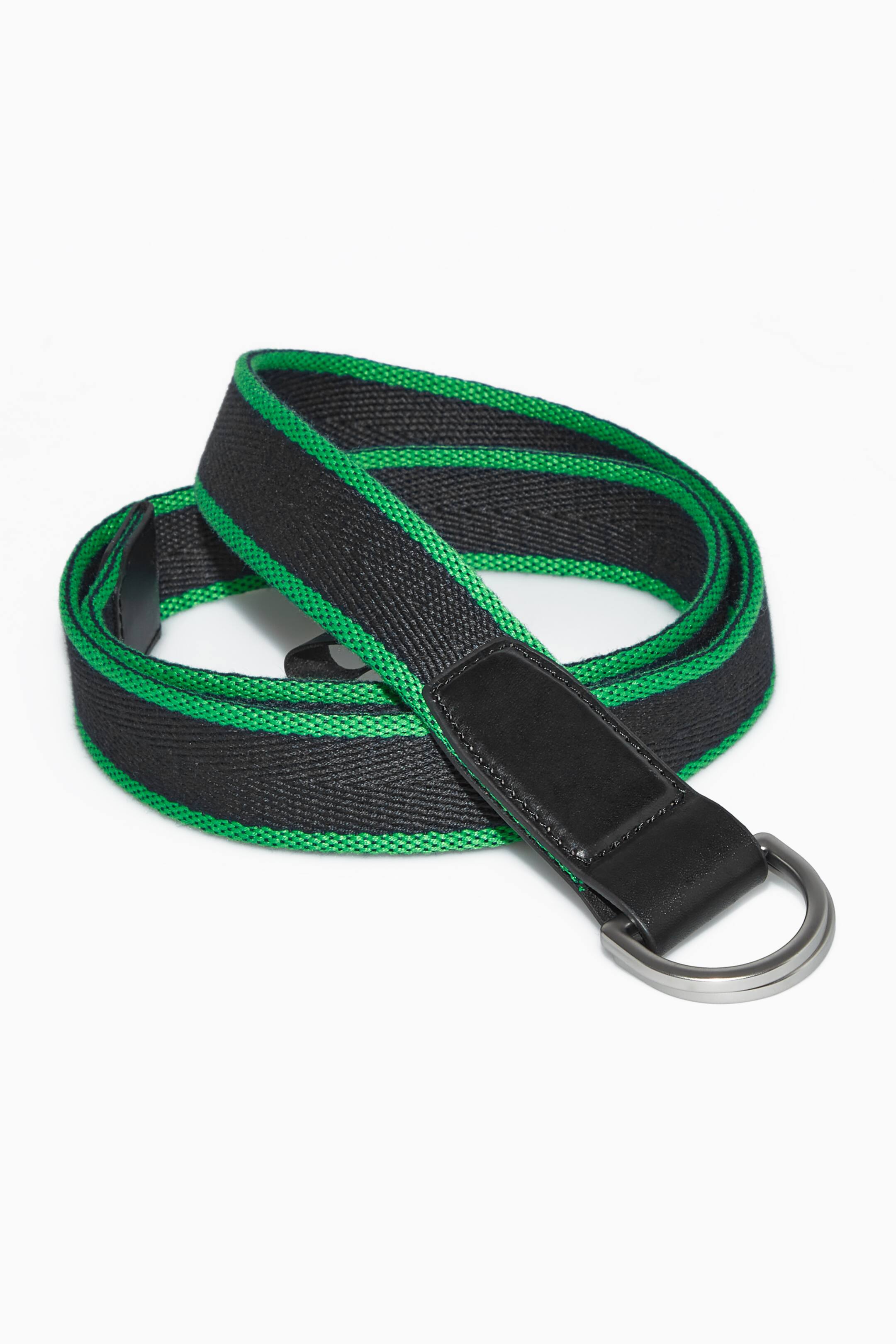 View larger image: COLOUR-BLOCK WEBBING D-RING BELT - NAVY / GREEN - Men | H&M GB 1