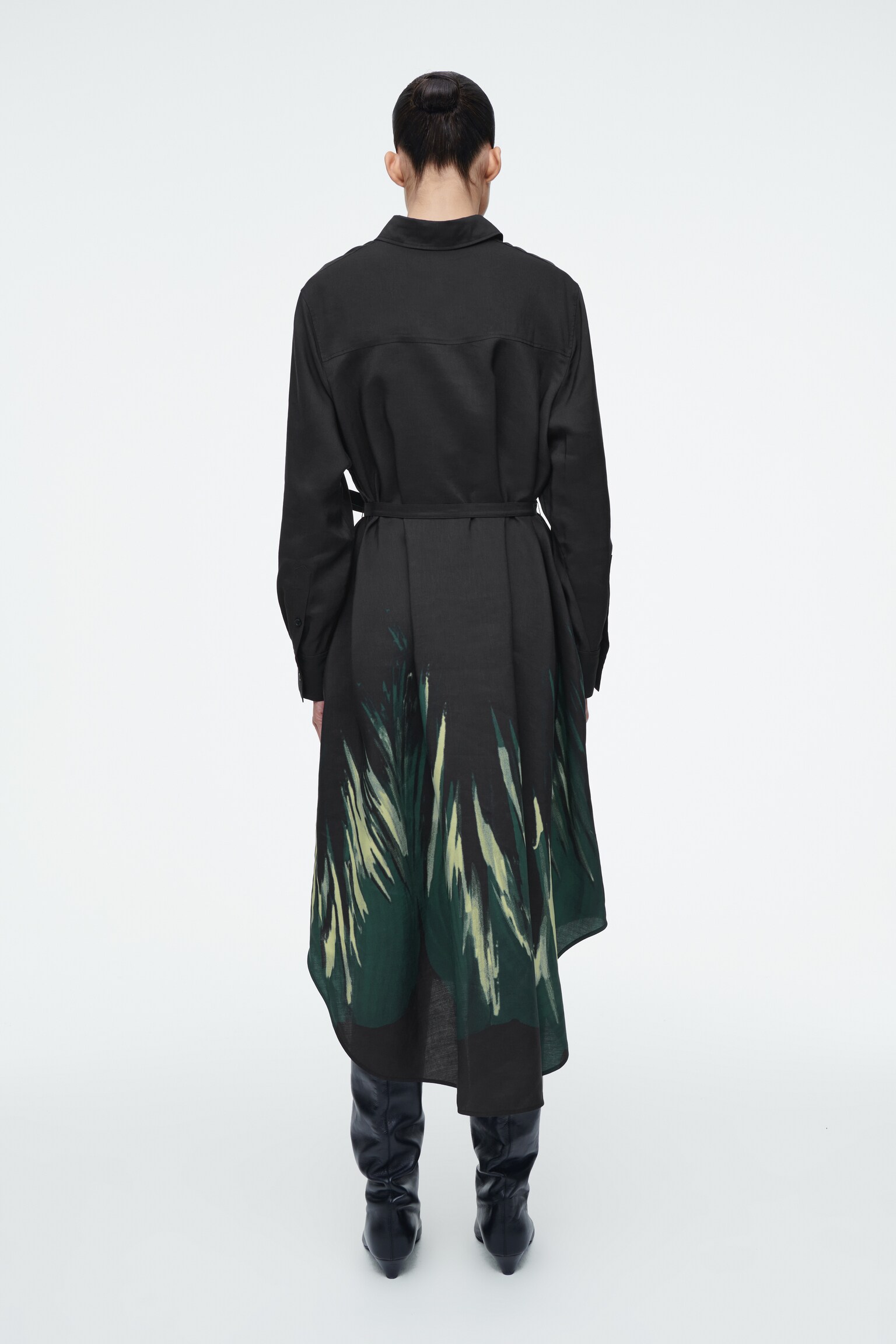 ROBE-CHEMISE CEINTURÉE À IMPRIMÉ - NOIR / IMPRIMÉ - 6