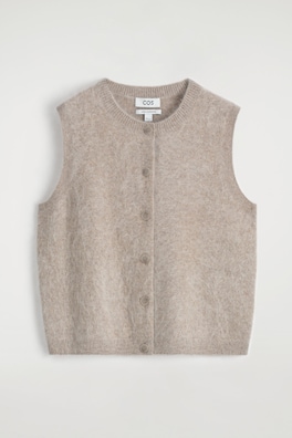 BRUSHED-CASHMERE VEST — BEIGE 3