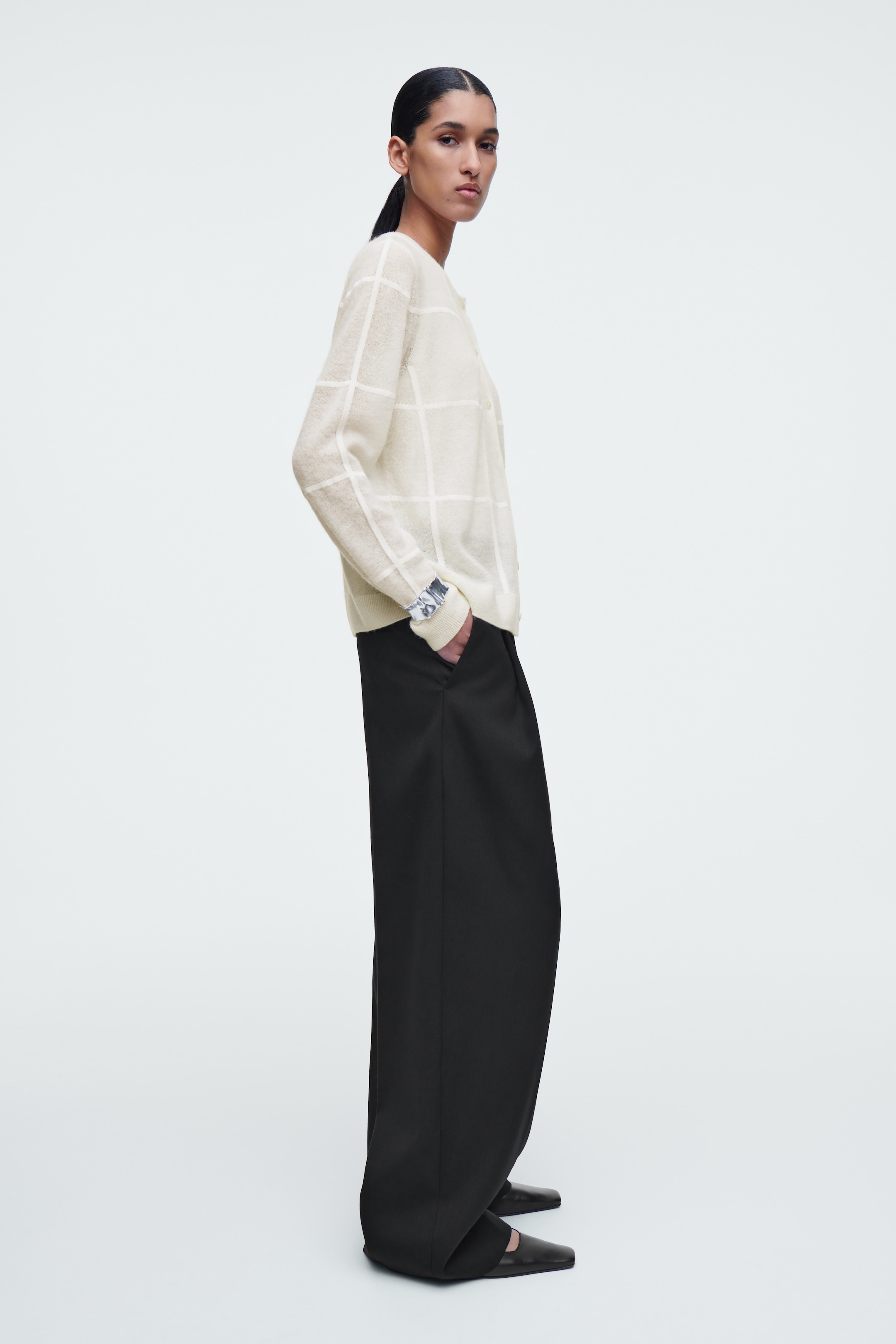 Vezi imaginea mai mare: CARDIGAN CU CAROURI WINDOWPANE - FILDEŞ - FEMEI | H&M RO 5