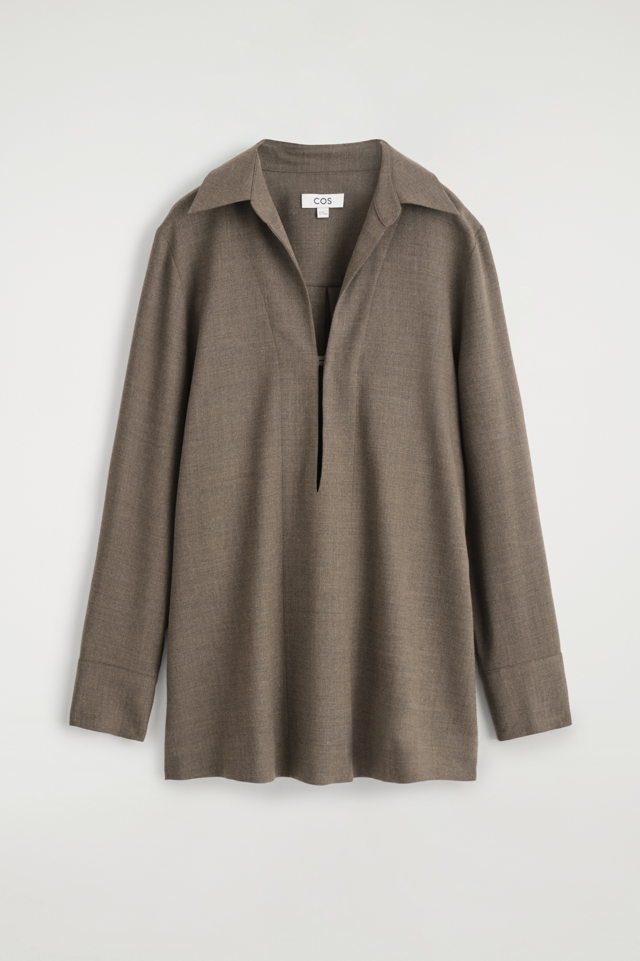 Agrandir l'image: CHEMISE À COL OUVERT EN LAINE MÉLANGÉE - GRIS - FEMME | H&M FR 6