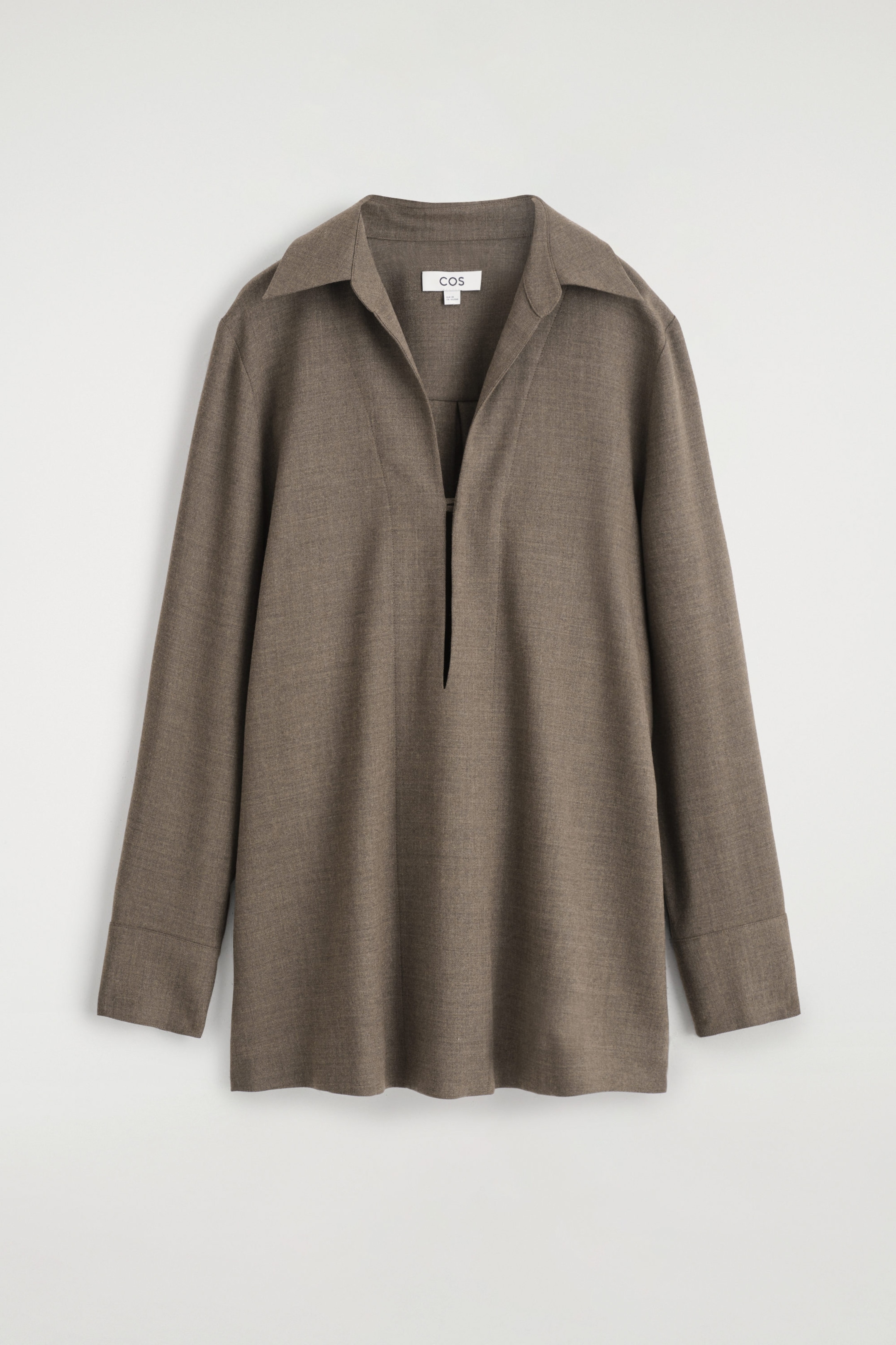 OPEN-COLLAR WOOL-BLEND SHIRT