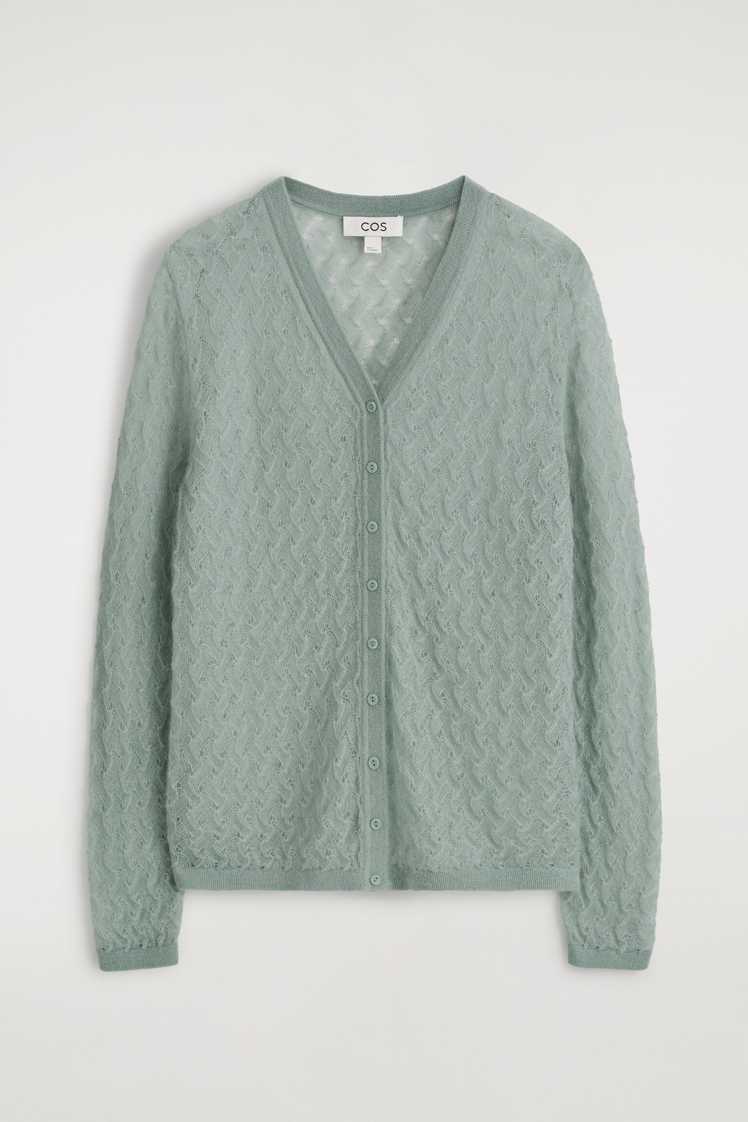 CARDIGAN EN MAILLE DE MOHAIR POINTELLE - BLEU CIEL - 2