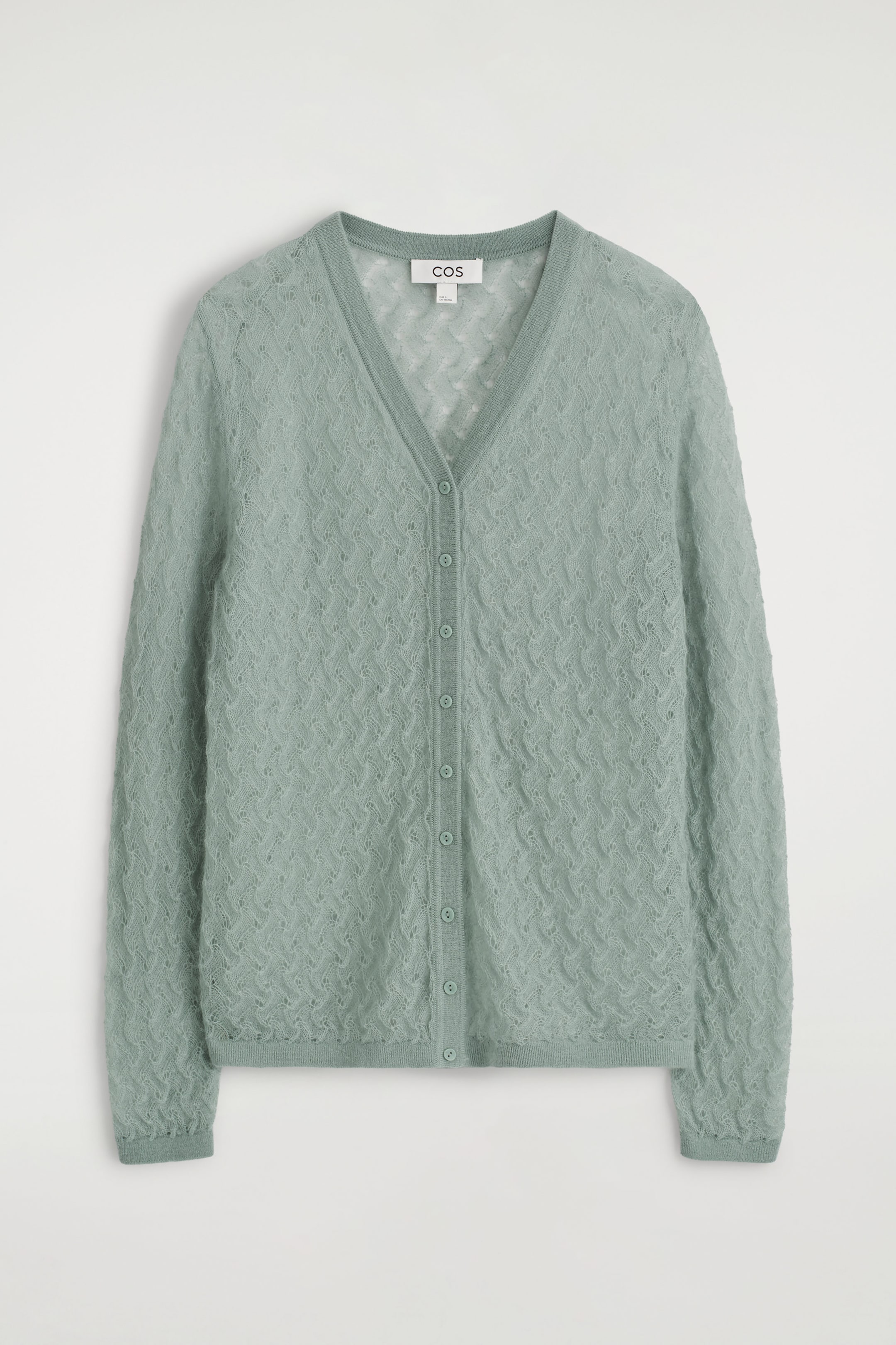 POINTELLE-KNIT MOHAIR CARDIGAN