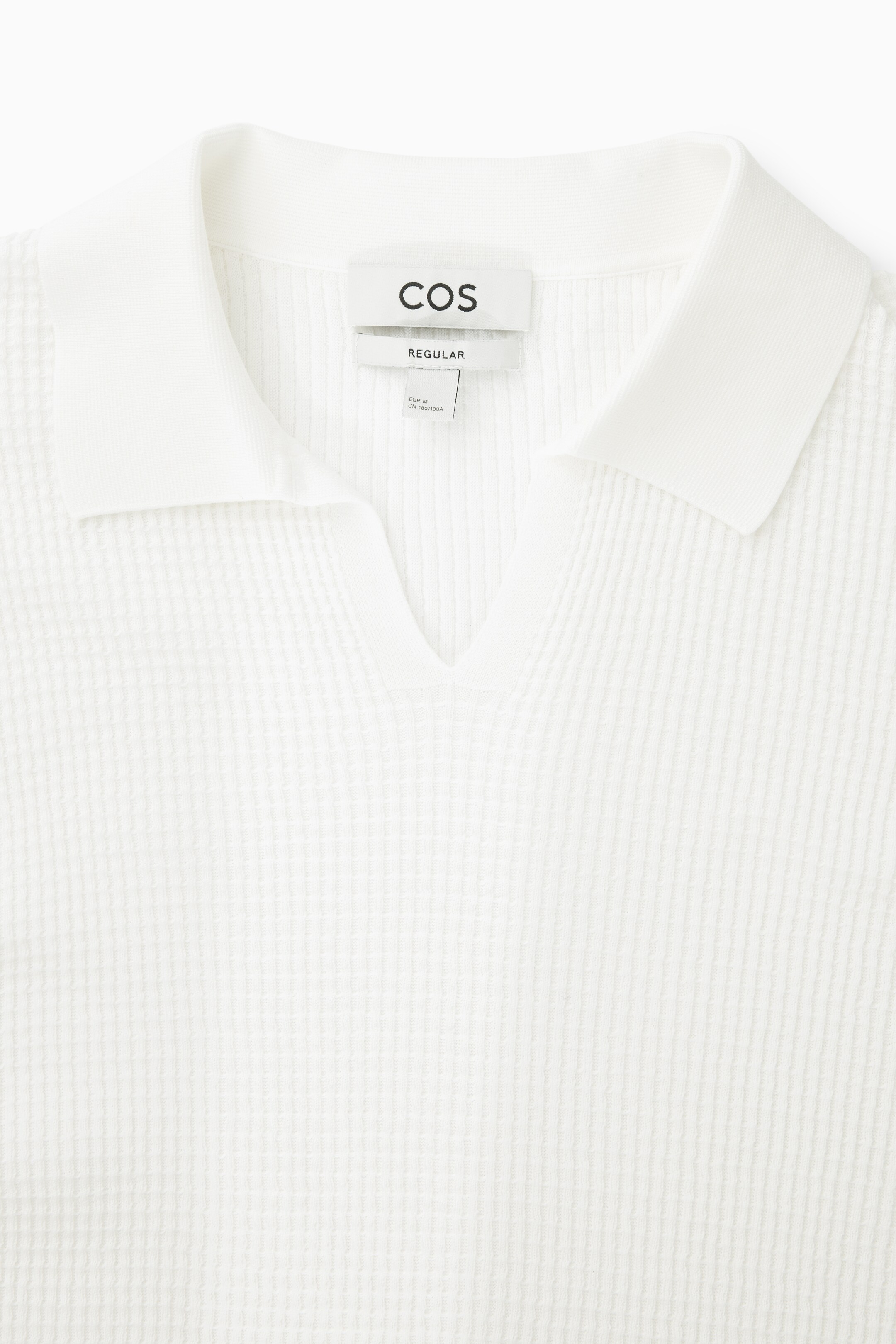 View larger image: REGULAR WAFFLE-KNIT LONG-SLEEVE POLO SHIRT - CREAM - Men | H&M GB 2