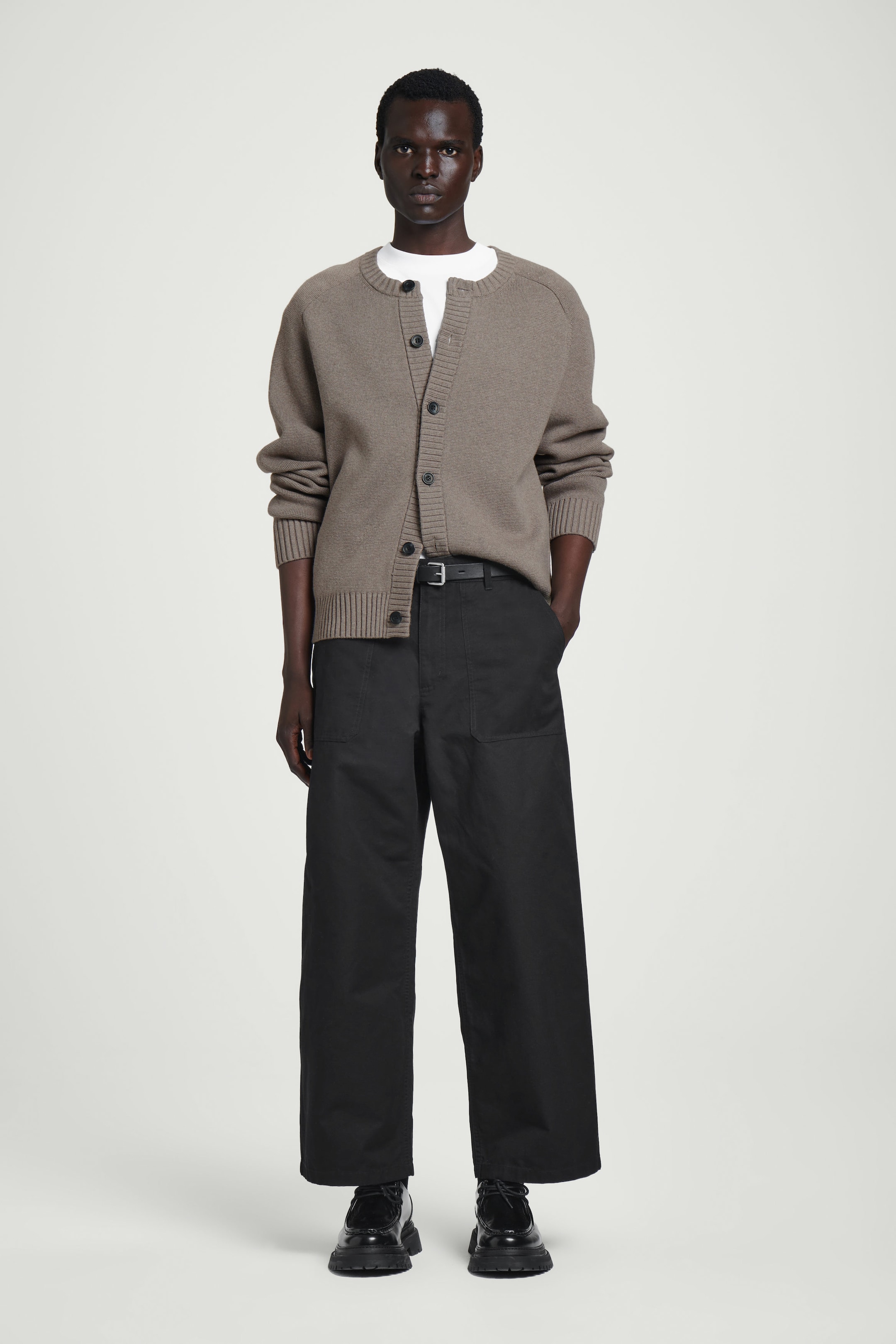 WIDE-LEG COTTON UTILITY TROUSERS
