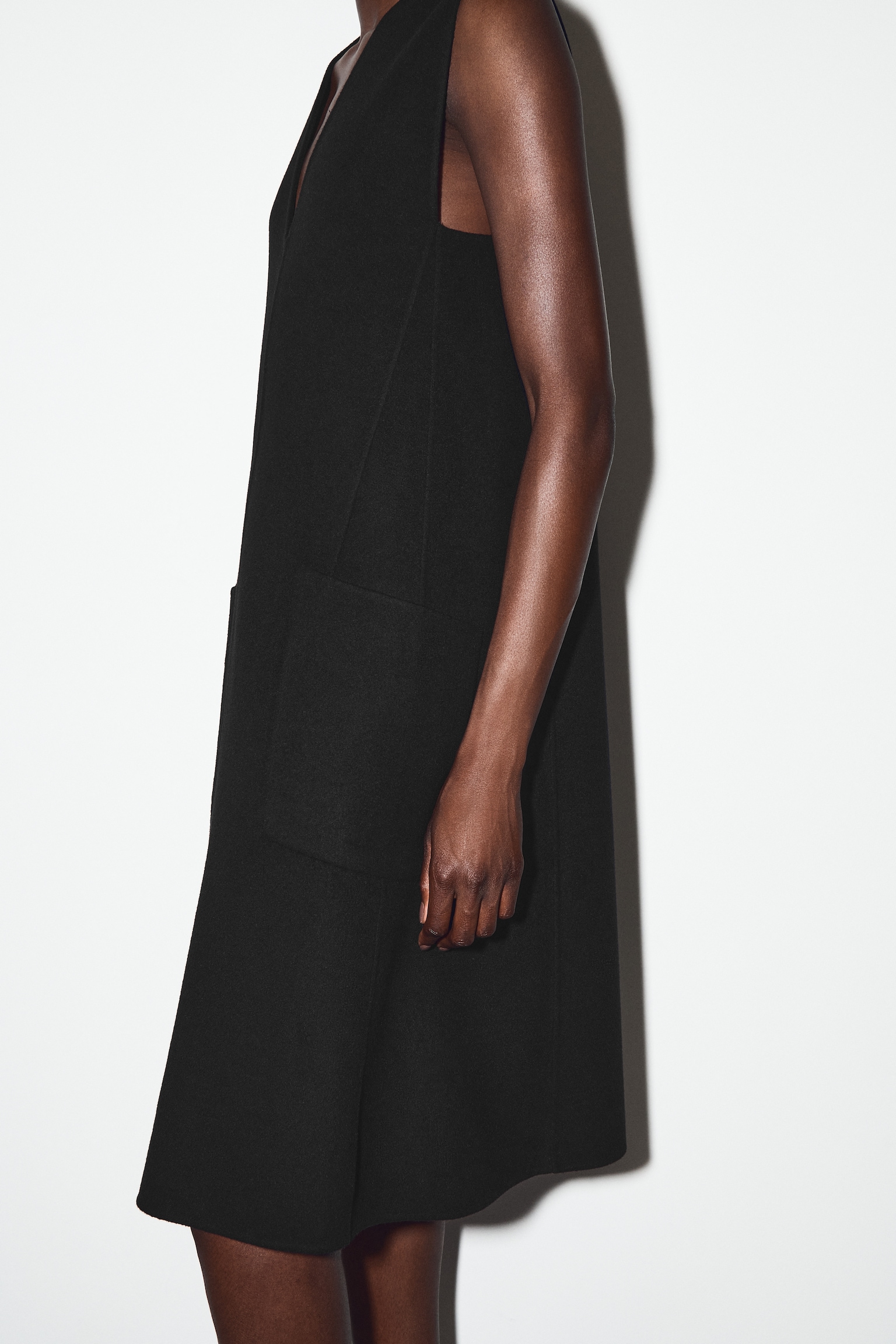ROBE EN LAINE MÉRINOS DOUBLE FACE - NOIR - 5