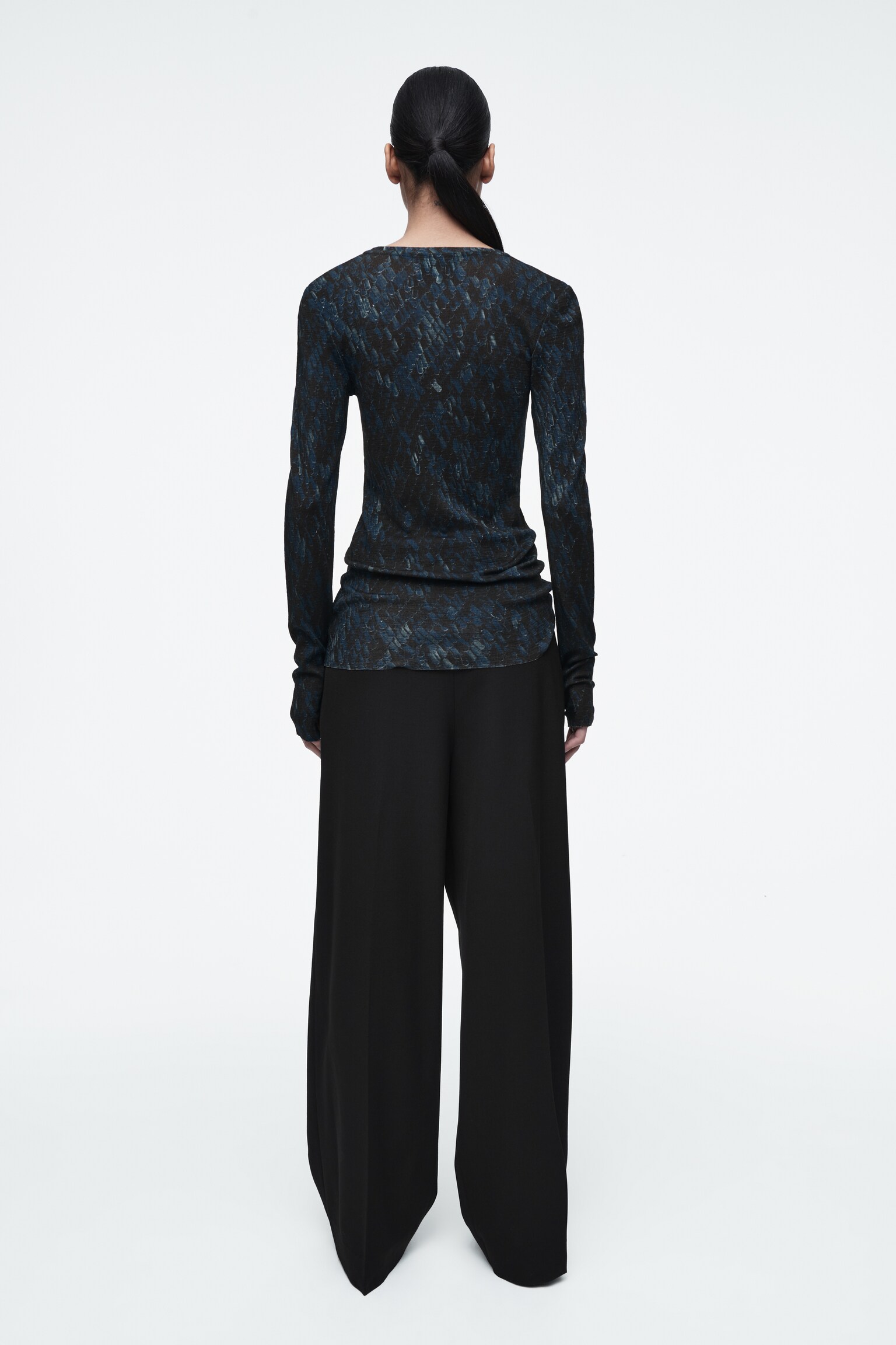CREW-NECK MERINO WOOL TOP - MULTICOLOURED/OFF-WHITE/BLACK - 7