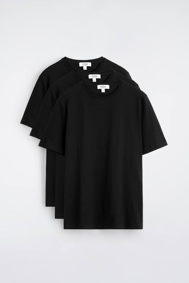 3-PACK CREWNECK T-SHIRTS I BOMULL - SVART/BURGUNDY/VIT/MARINBLÅ / VIT / GRÅ - 1