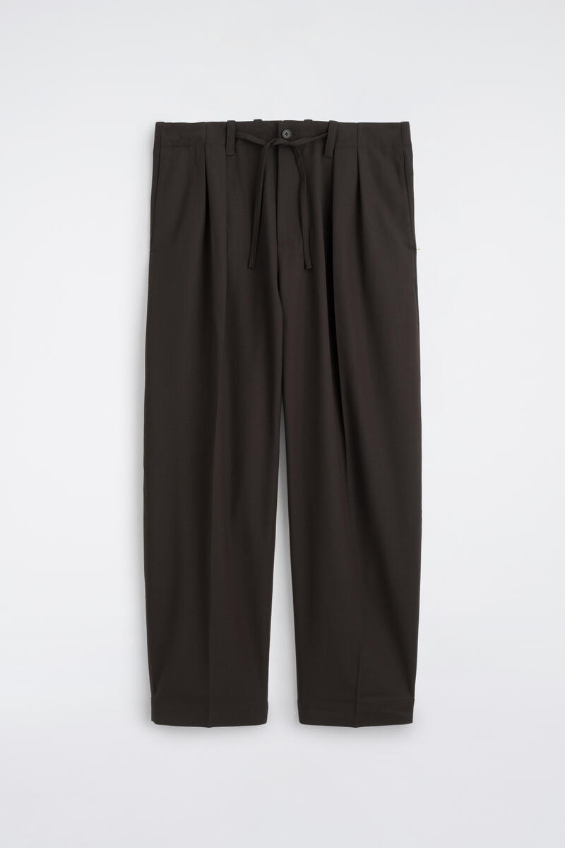 Wool-Blend Relaxed-Fit Wide-Leg Pants