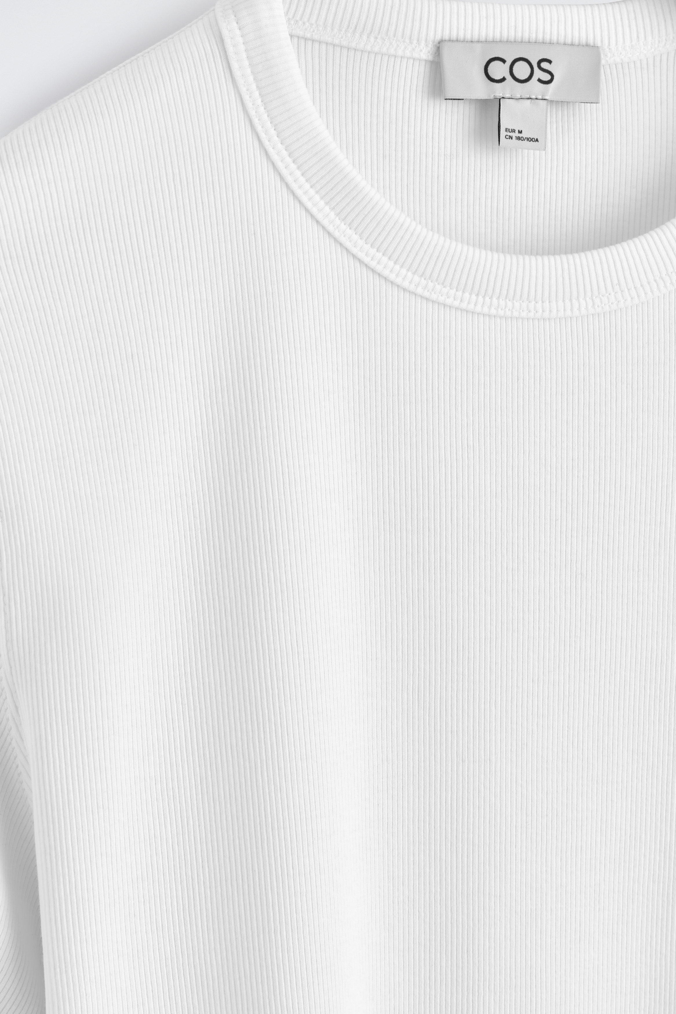 SLIM RIBBED COTTON T-SHIRT - WHITE | COS US