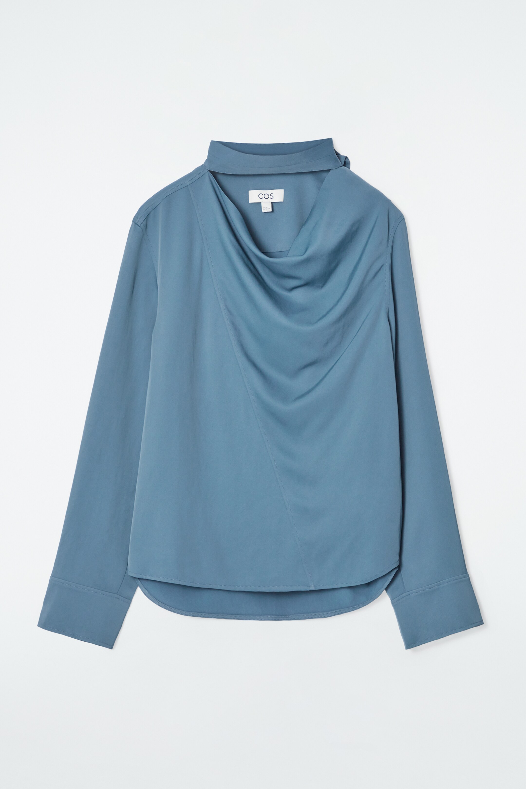 Agrandir l'image: BLOUSE DRAPÉE AU DÉTAIL FOULARD - BLEU - FEMME | H&M CH 1