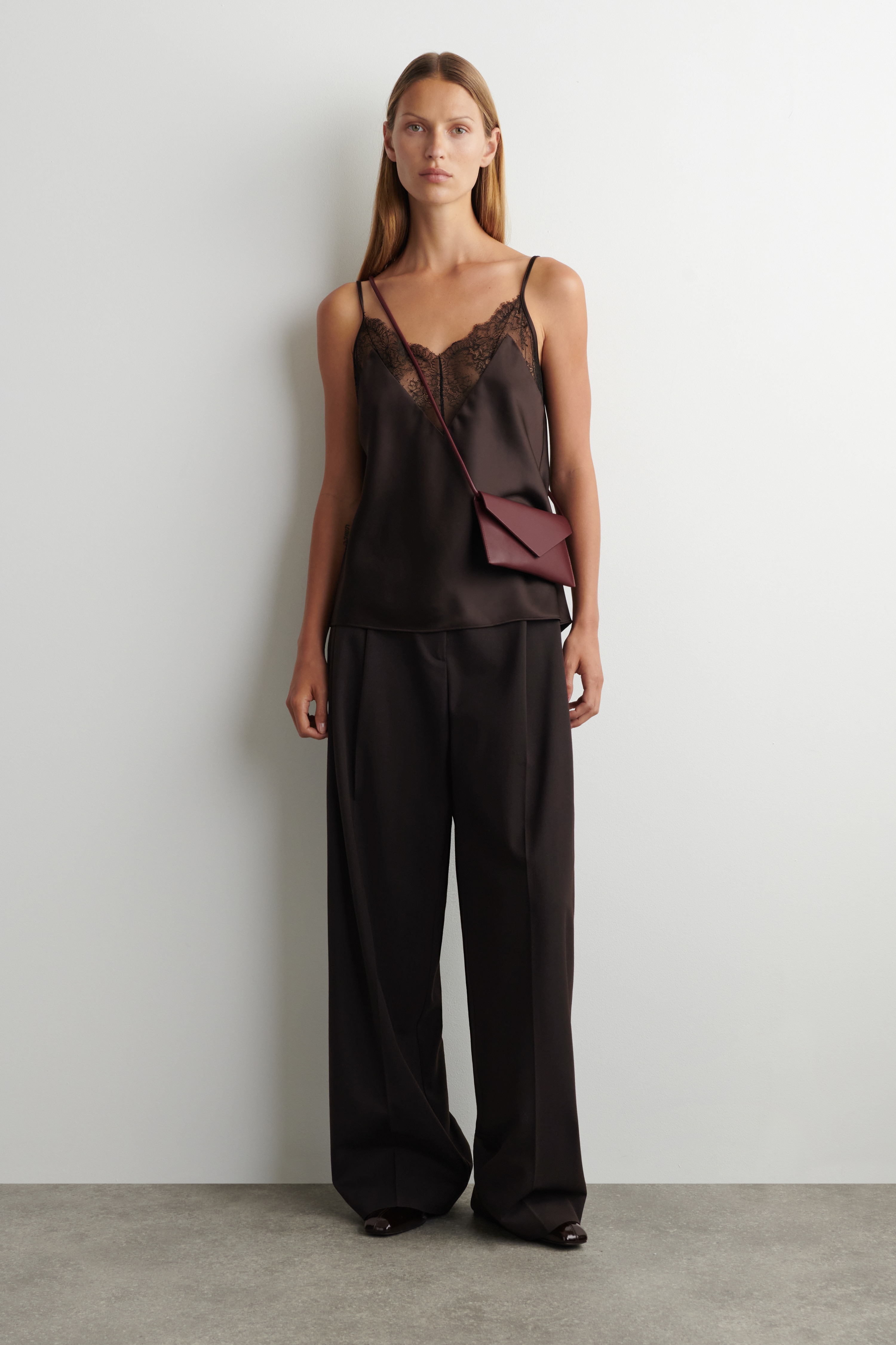 SAC ENVELOPPE - CUIR - BORDEAUX/MARINE / DAIM