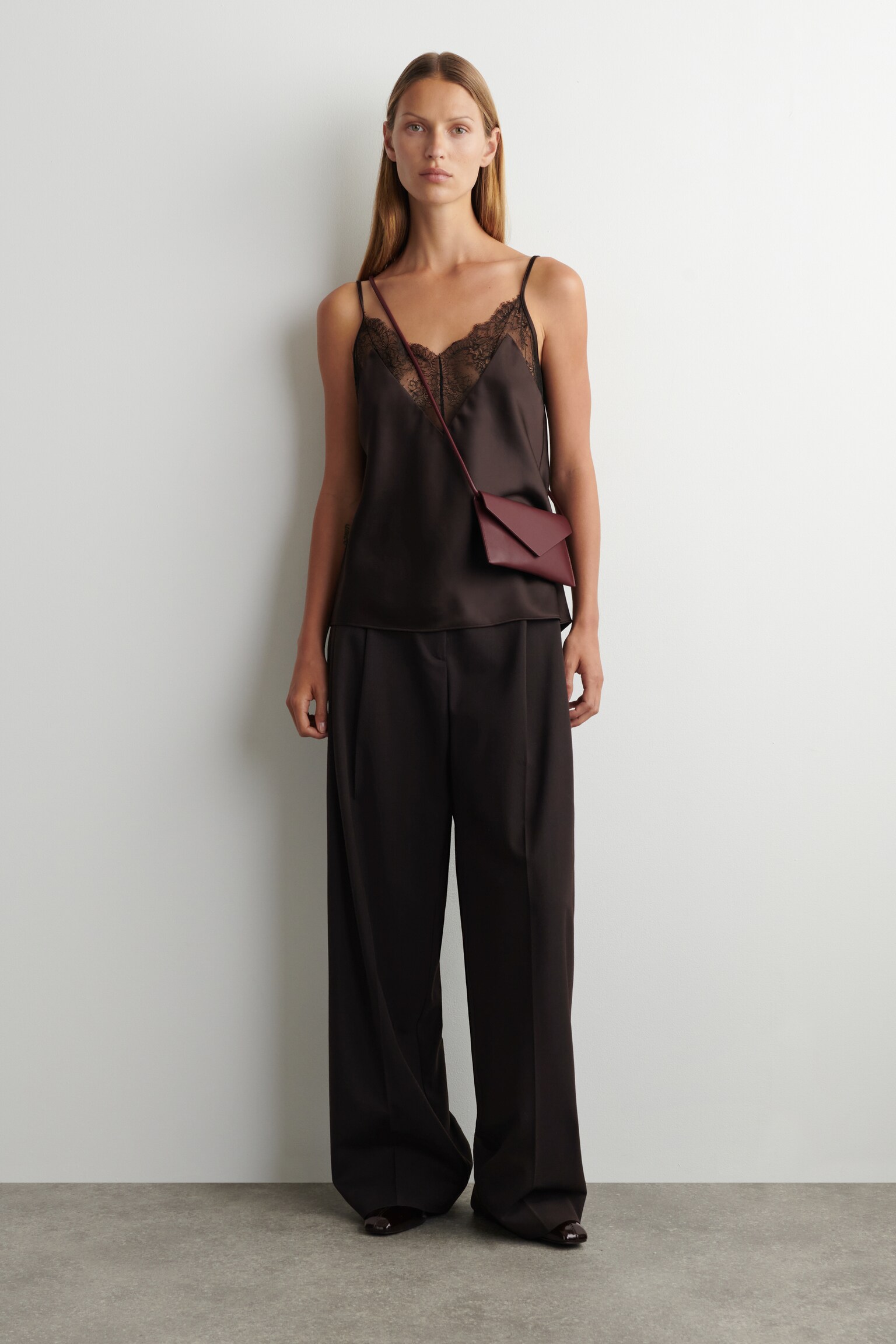 תיק מעטפה - עור - בורדו - 1